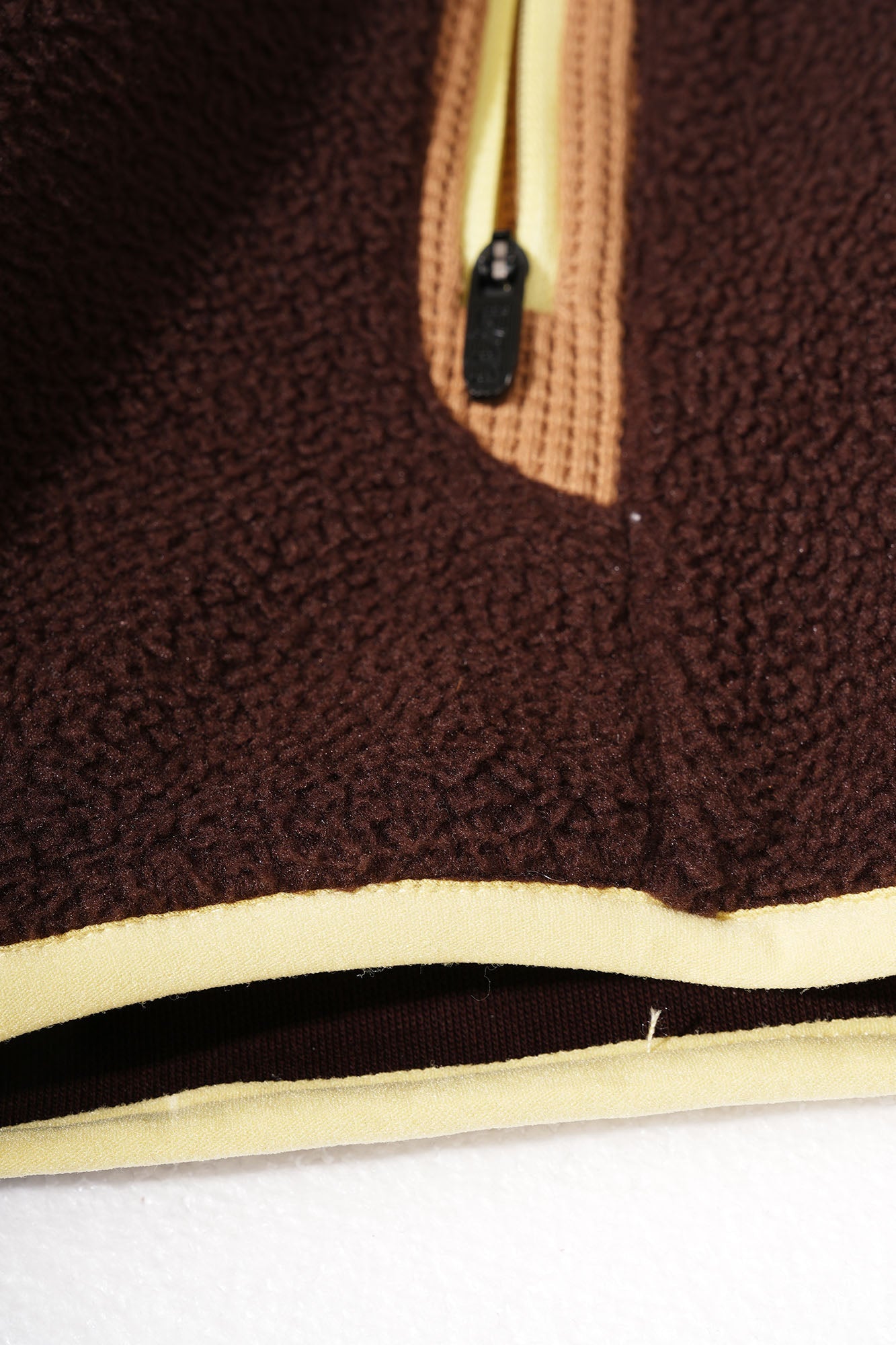 UMAMIISM Contrast Trim Fleece Jacket-Jacket-XS-Beige-Free Shipping Leatheretro