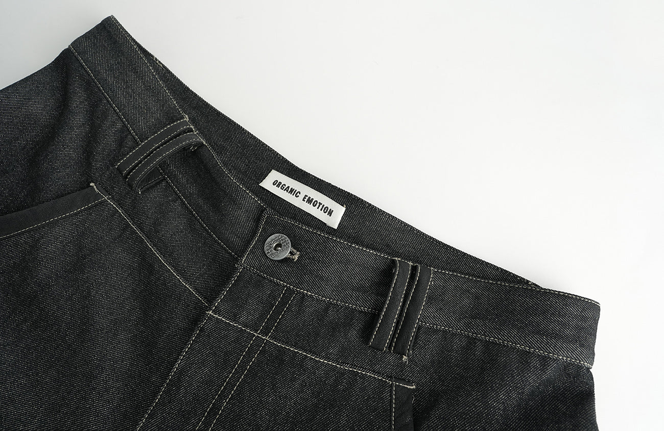ORGANIC EMOTION Contrast-Paneled Workwear Jeans-Jeans-S-Free Shipping Leatheretro