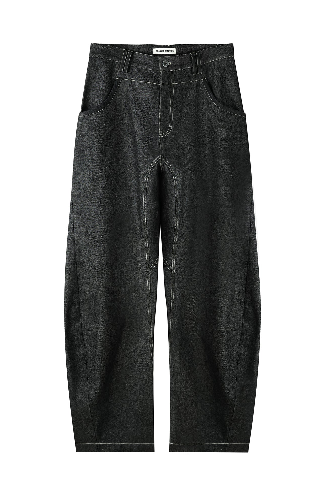 ORGANIC EMOTION Contrast-Paneled Workwear Jeans-Jeans-S-Free Shipping Leatheretro