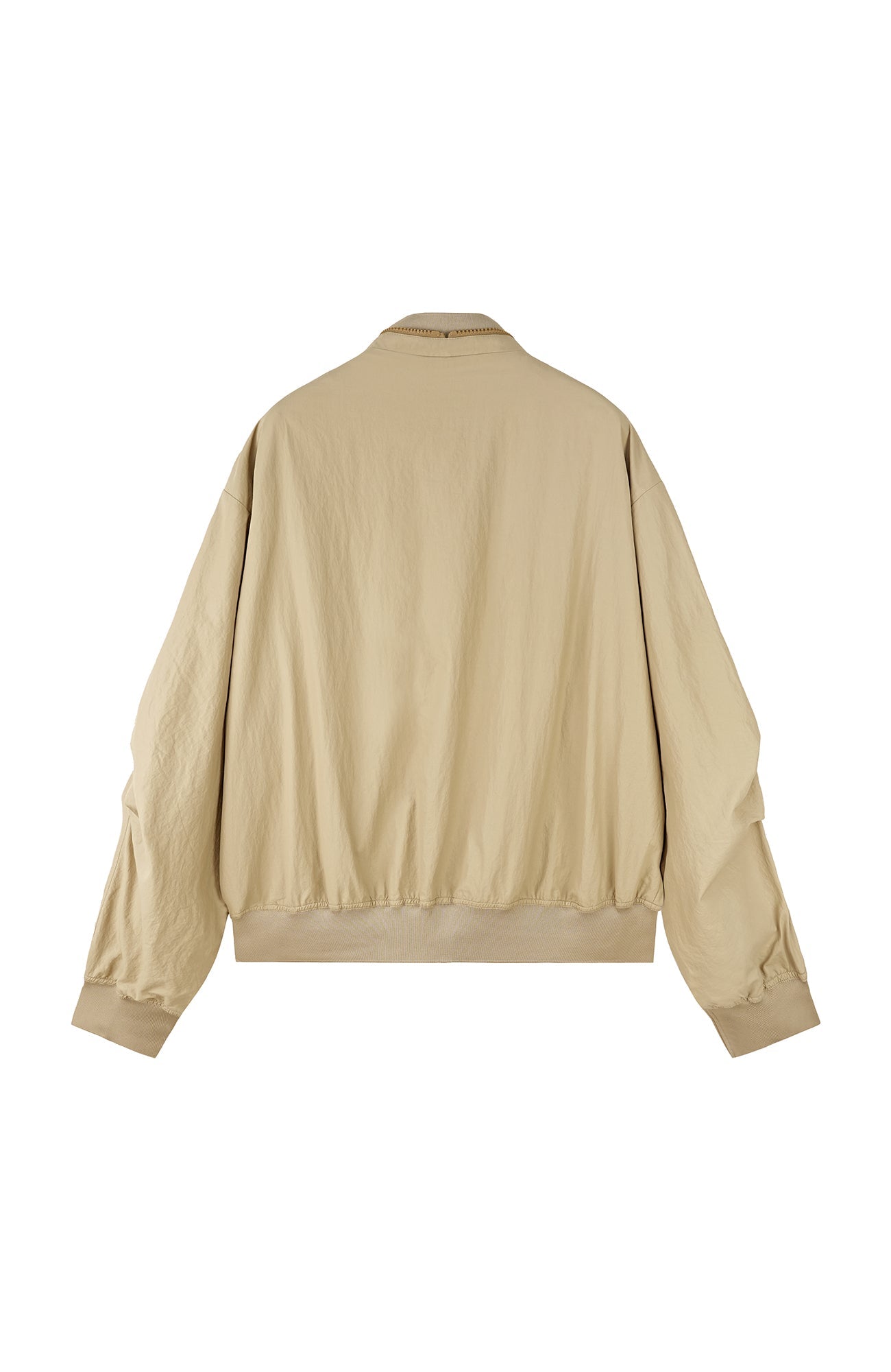 ORGANIC EMOTION Ruched-Sleeve Bomber Jacket-Jacket-M-Free Shipping Leatheretro