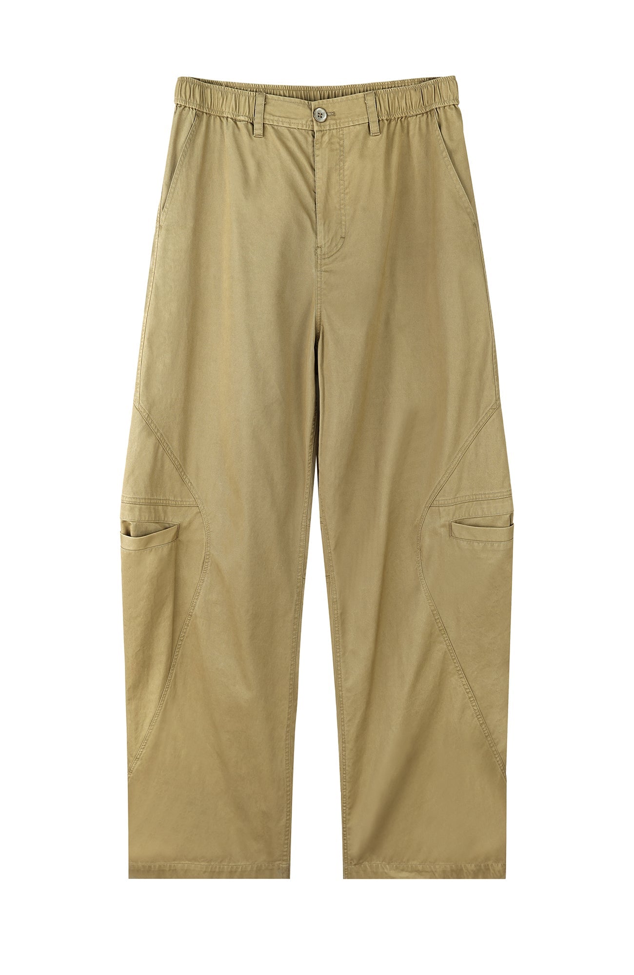ORGANIC EMOTION Curved-Seam Workwear Jeans-Jeans-S-Khaki-Free Shipping Leatheretro