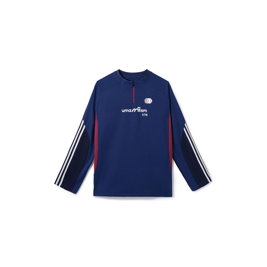 UMAMIISM Raglan Striped Fleece-Lined Sweatshirt-Sweatshirt-XS-Dark Blue-Free Shipping Leatheretro