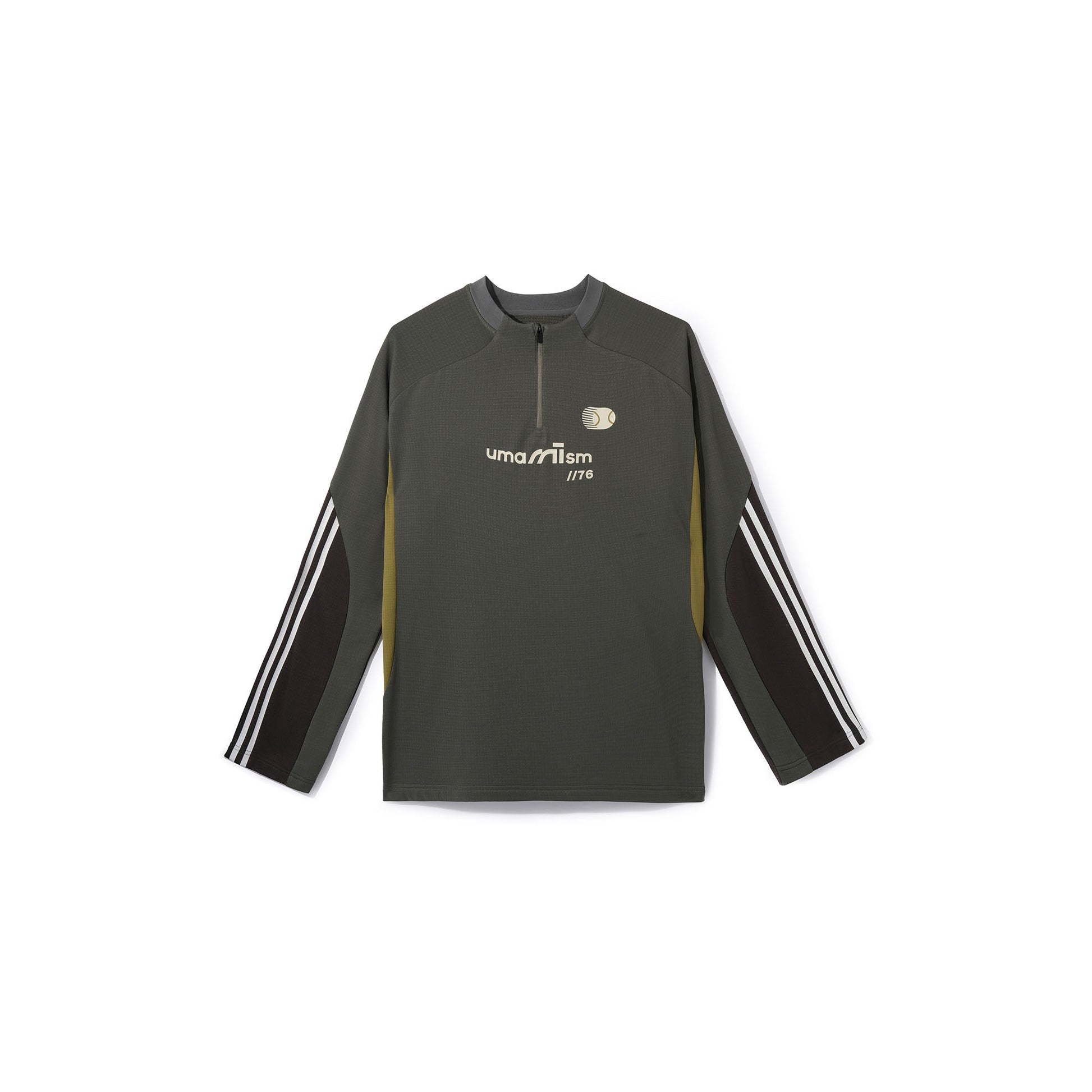 UMAMIISM Raglan Striped Fleece-Lined Sweatshirt-Sweatshirt-XS-Dark Green-Free Shipping Leatheretro