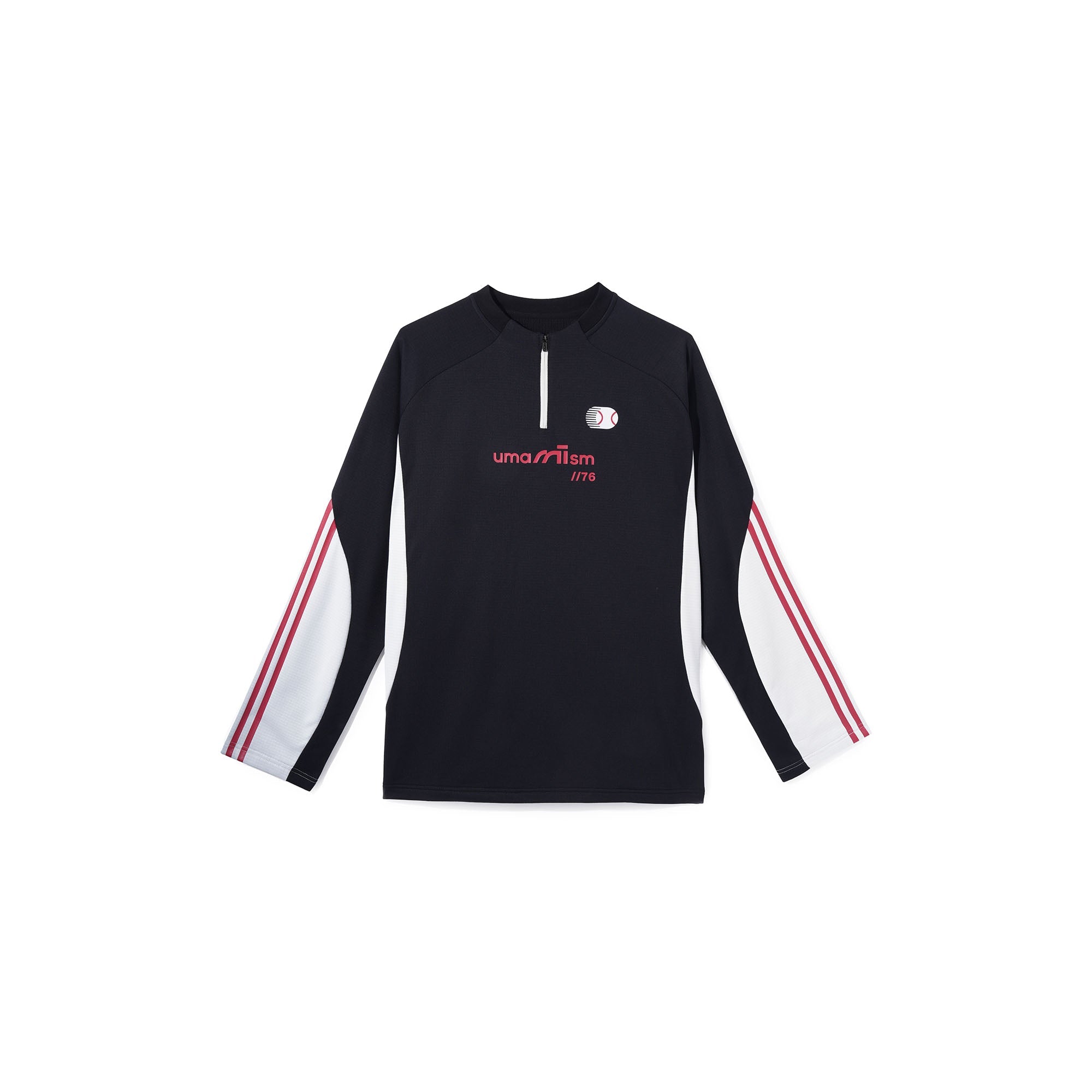 UMAMIISM Raglan Striped Fleece-Lined Sweatshirt-Sweatshirt-XS-Black-Free Shipping Leatheretro