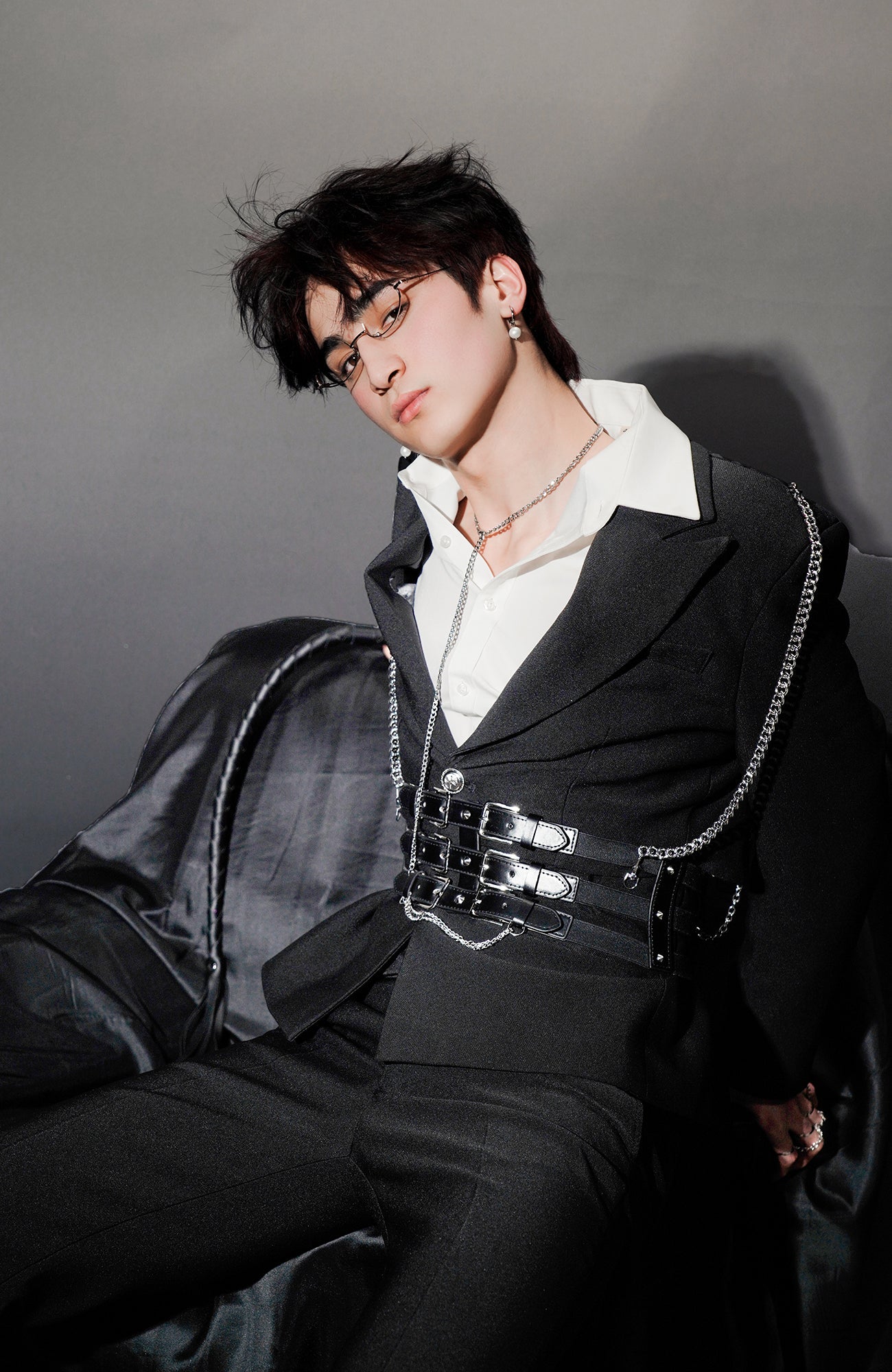 SHANG JIE Chain Suspender Multi-Belt Blazer-Jacket-M-Free Shipping Leatheretro