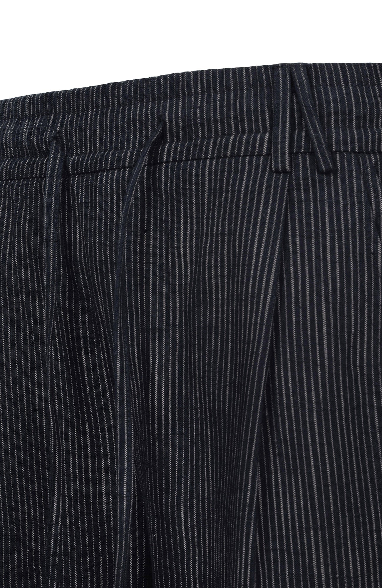 CATSSTAC Striped Double-Pleat Trousers-Pants-M-Black-Free Shipping Leatheretro