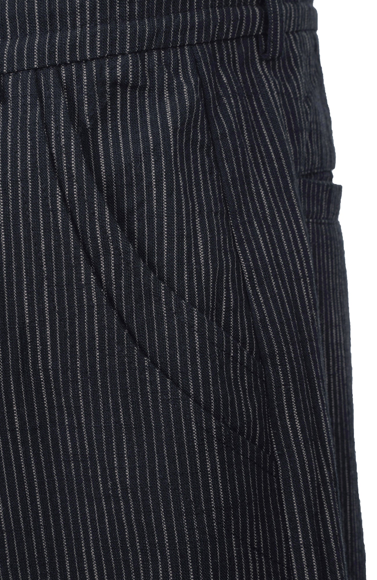 CATSSTAC Striped Double-Pleat Trousers-Pants-M-Black-Free Shipping Leatheretro