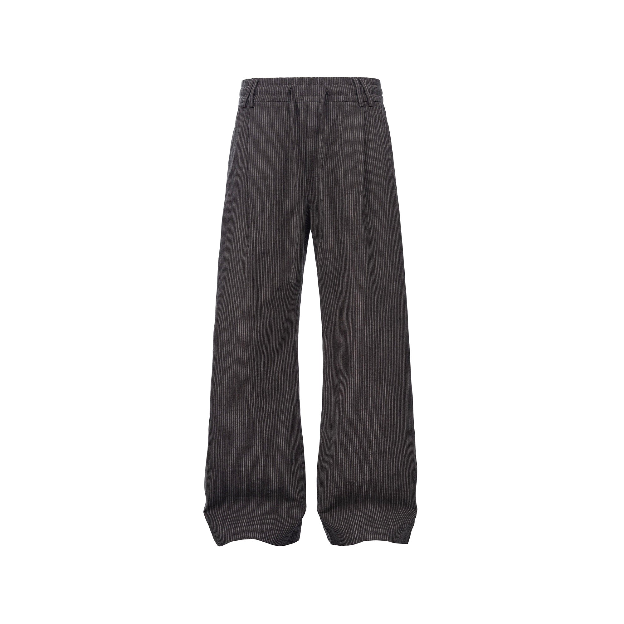 CATSSTAC Striped Double-Pleat Trousers-Pants-M-Brown-Free Shipping Leatheretro