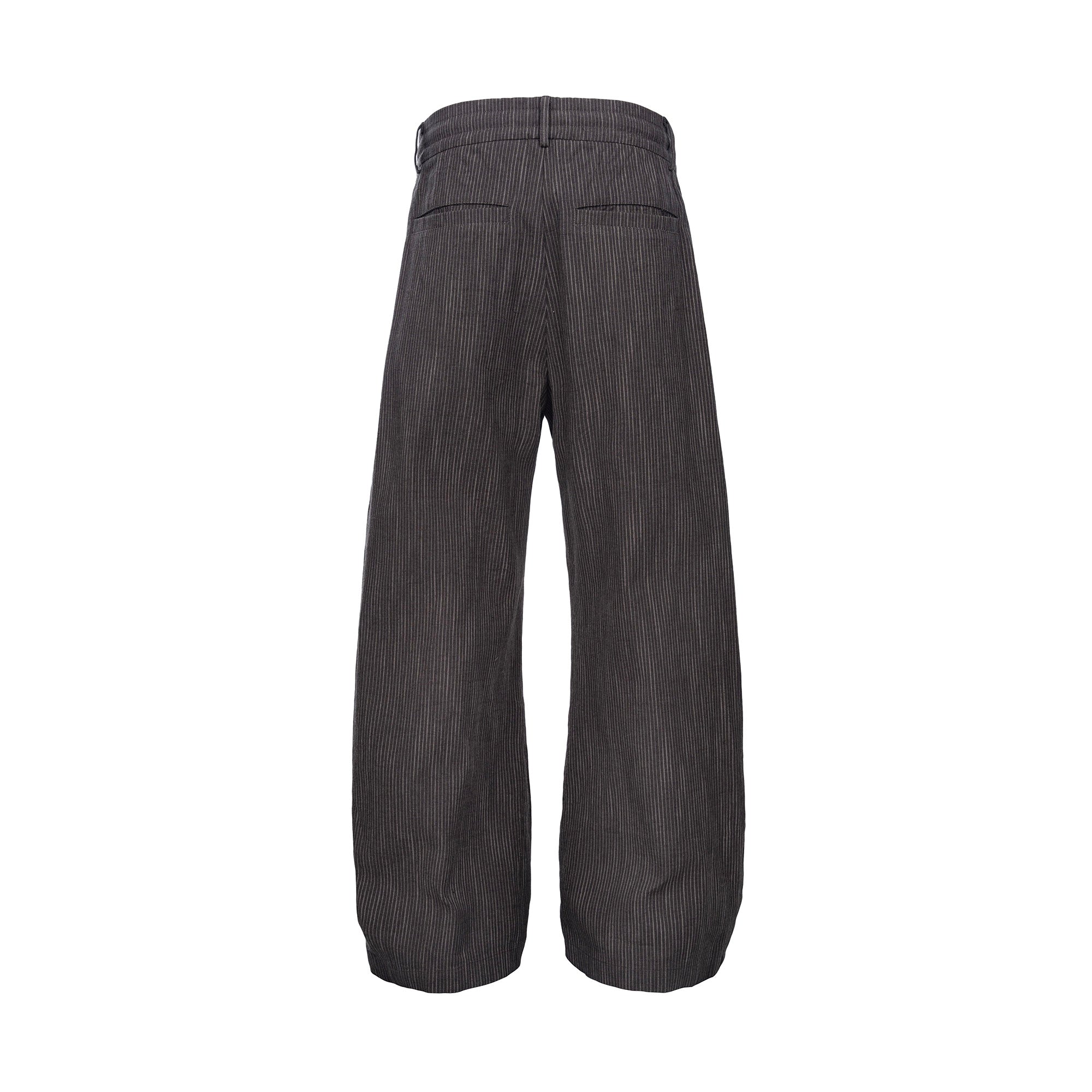 CATSSTAC Striped Double-Pleat Trousers-Pants-M-Black-Free Shipping Leatheretro