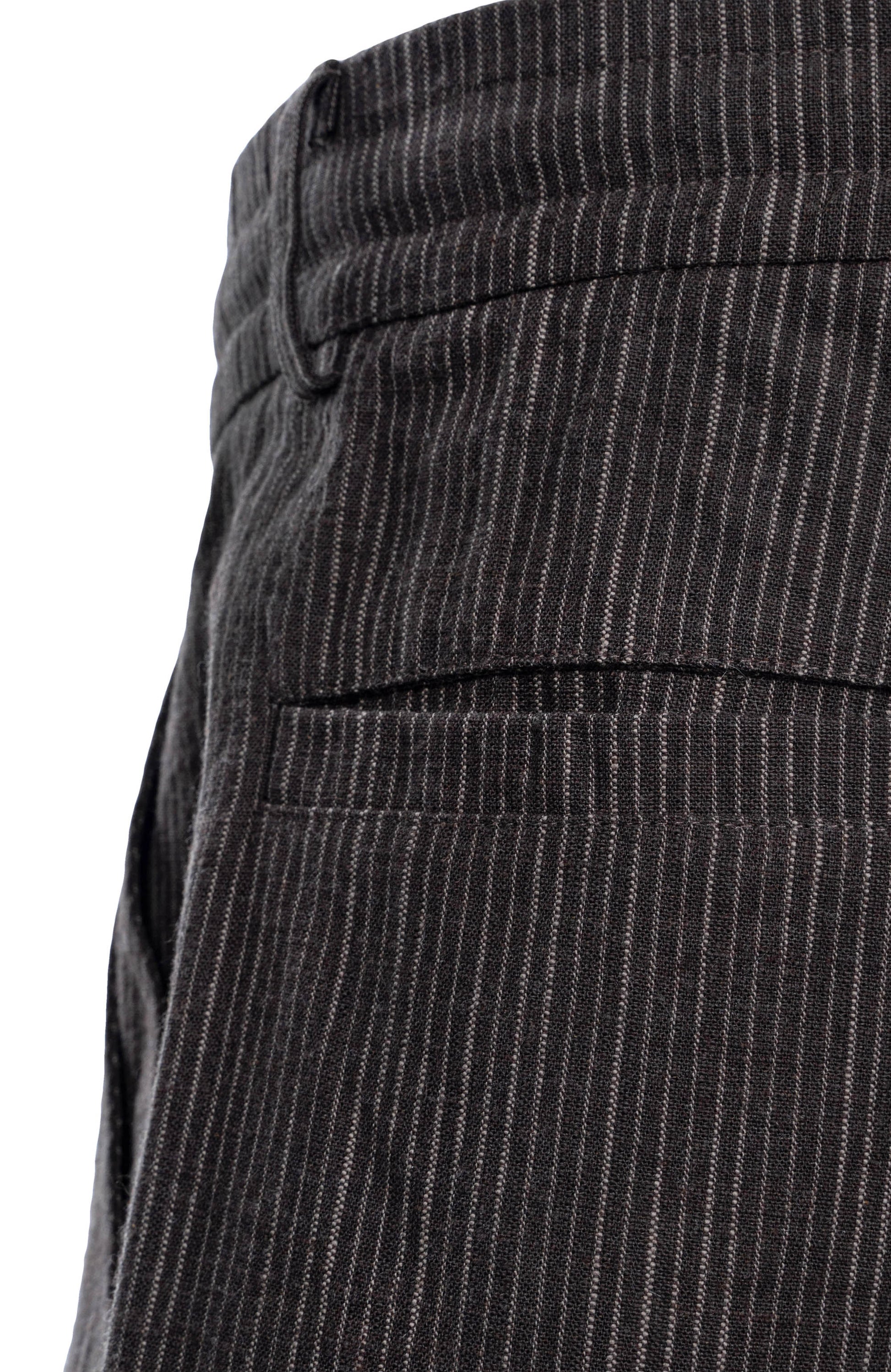 CATSSTAC Striped Double-Pleat Trousers-Pants-M-Black-Free Shipping Leatheretro