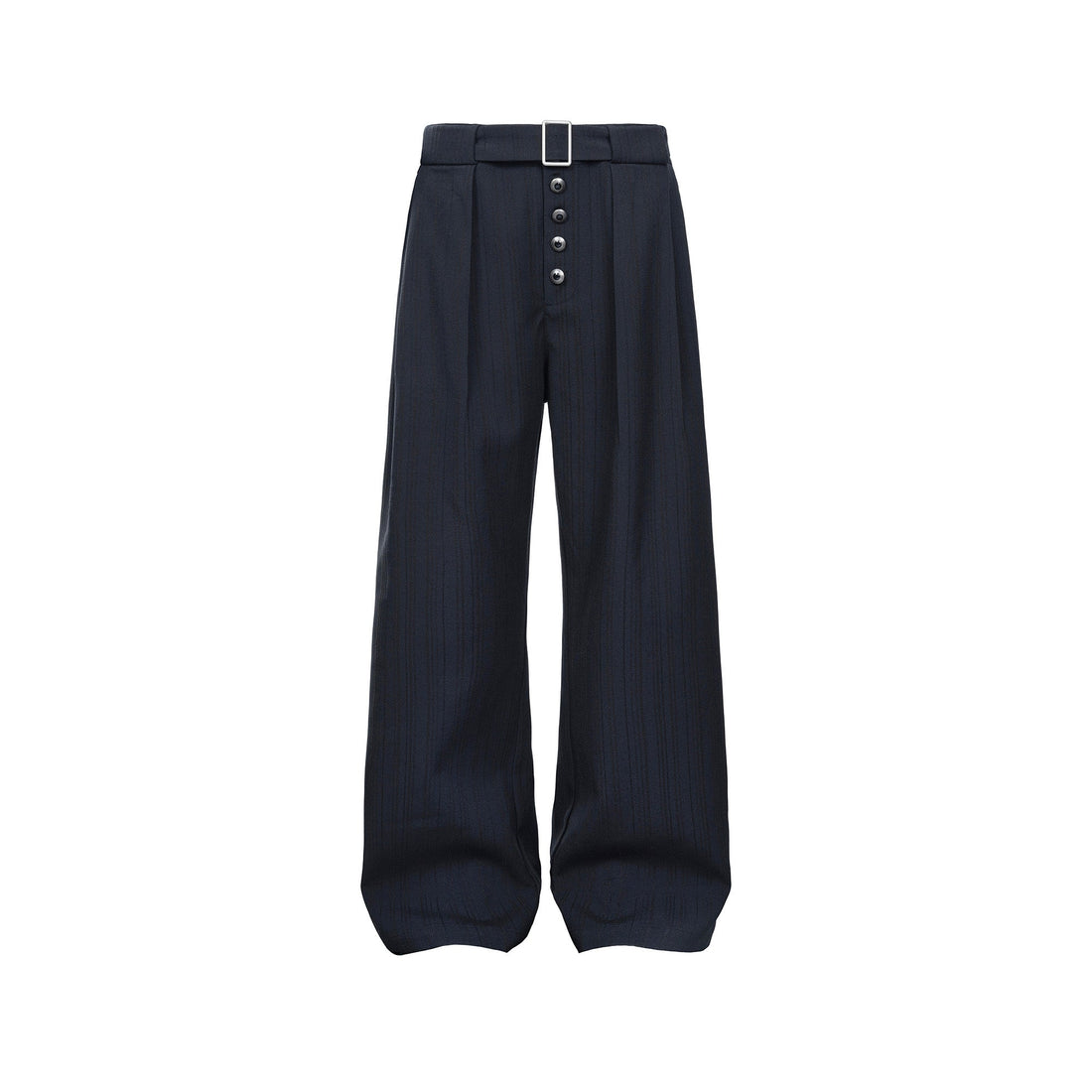 CATSSTAC Button-Closure Striped Double-Pleat Trousers-Pants-M-Khaki-Free Shipping Leatheretro