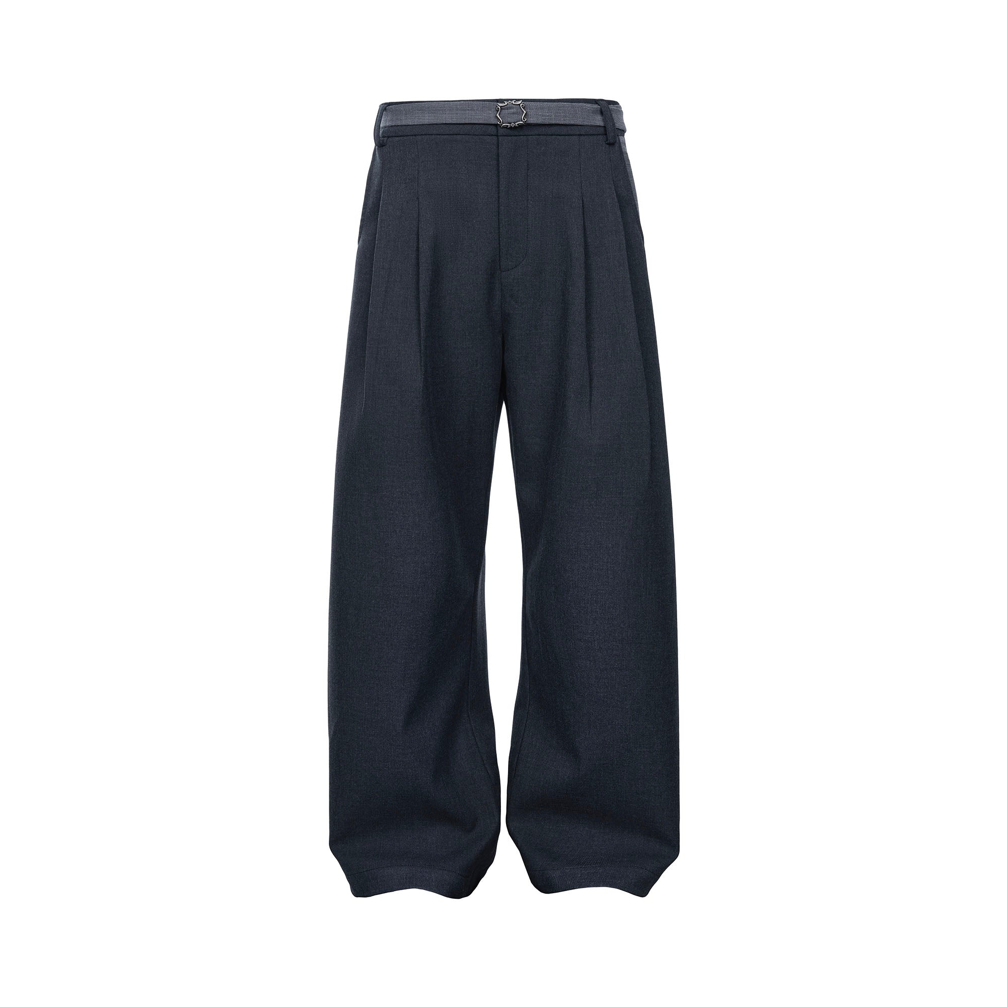 CATSSTAC Detachable-Belt Pleats Wide-Leg Trousers-Pants-M-Free Shipping Leatheretro