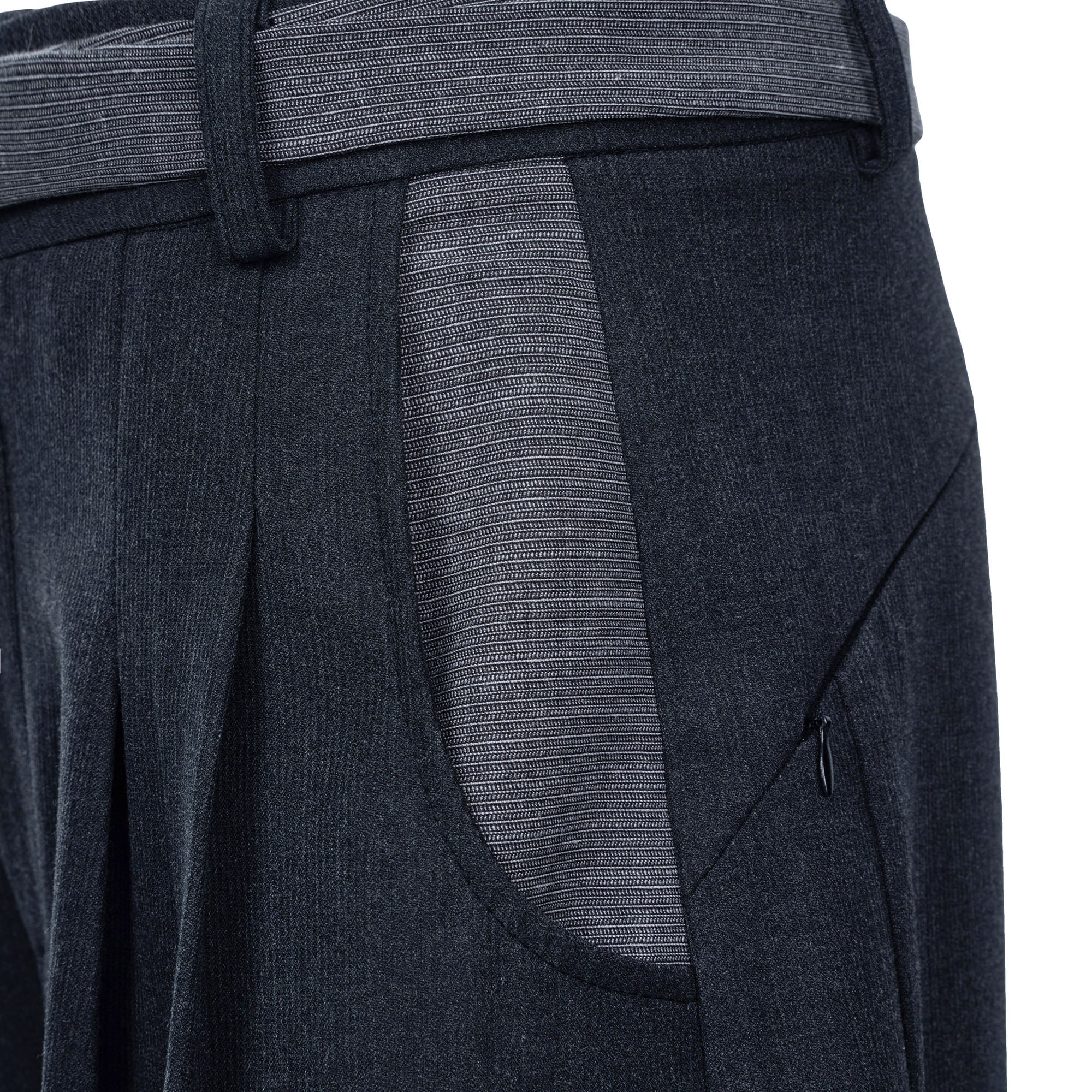 CATSSTAC Detachable-Belt Pleats Wide-Leg Trousers-Pants-M-Free Shipping Leatheretro