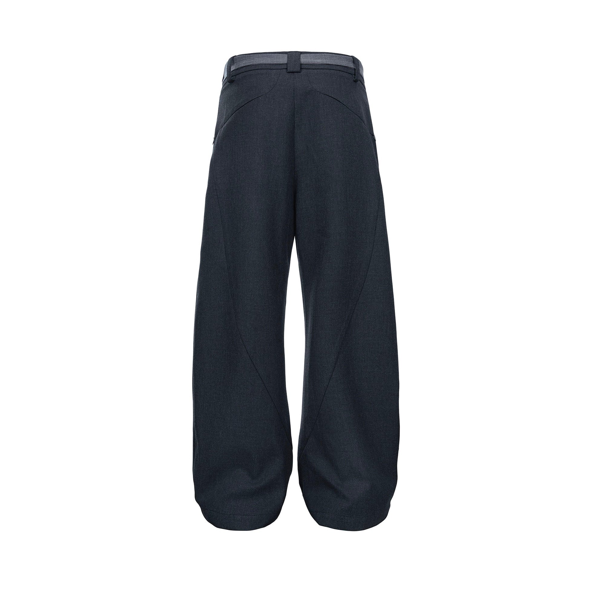CATSSTAC Detachable-Belt Pleats Wide-Leg Trousers-Pants-M-Free Shipping Leatheretro