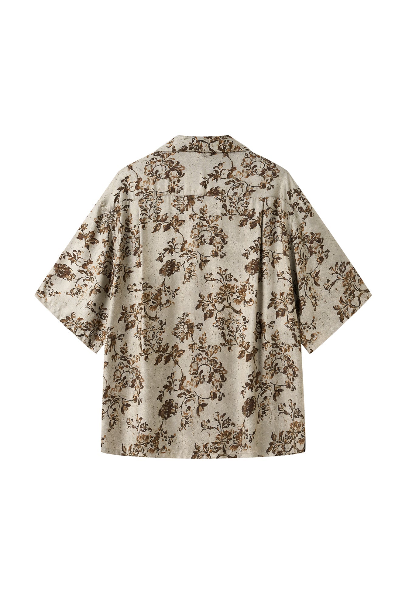 MOITIEDEPETALE Retro Floral Cupro-Blend Half Shirt-Half shirt-XS (Preorder)-Free Shipping Leatheretro