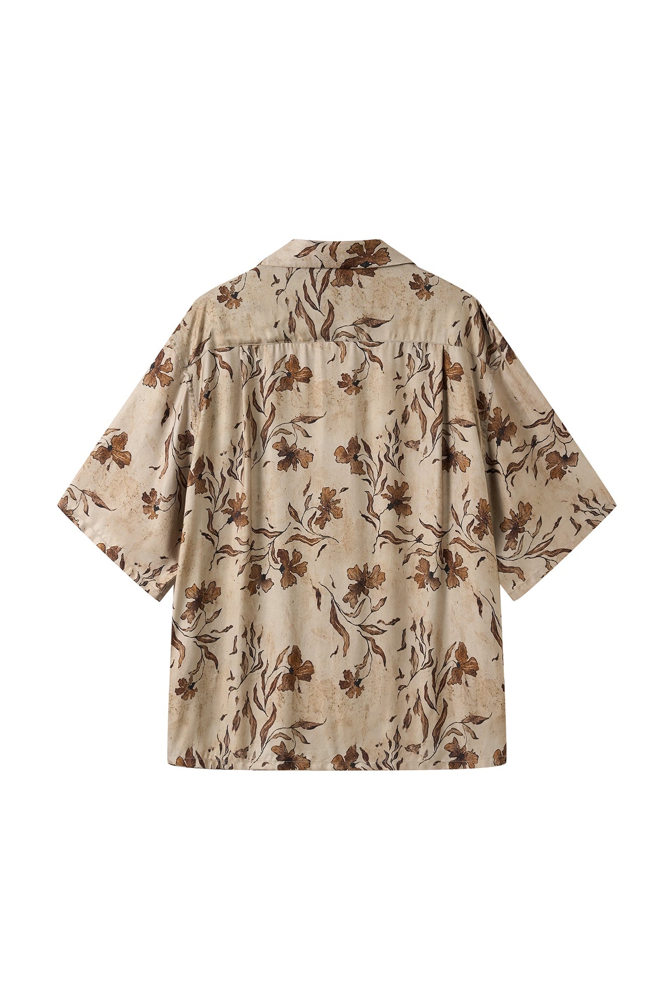MOITIEDEPETALE Retro Botanical Cupro-Blend Half Shirt-Half shirt-XS (Preorder)-Free Shipping Leatheretro