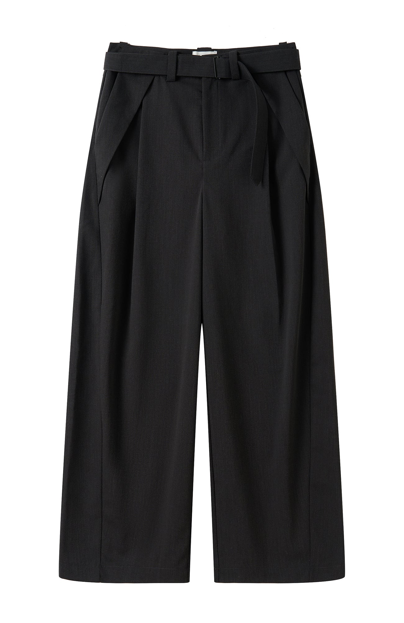 MOITIEDEPETALE Minimal Wrap Belt Curved-Leg Trousers-Pants-XS-Brown-Free Shipping Leatheretro