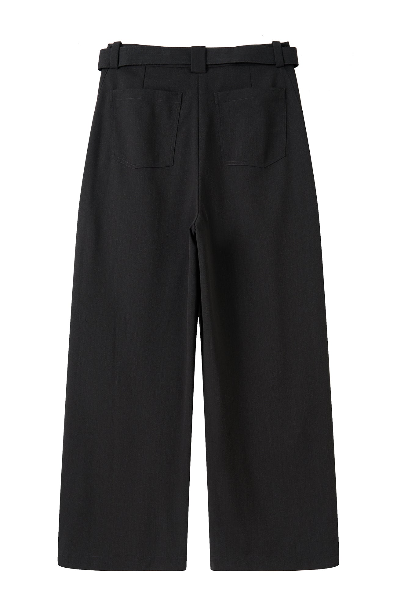 MOITIEDEPETALE Minimal Wrap Belt Curved-Leg Trousers-Pants-XS-Brown-Free Shipping Leatheretro