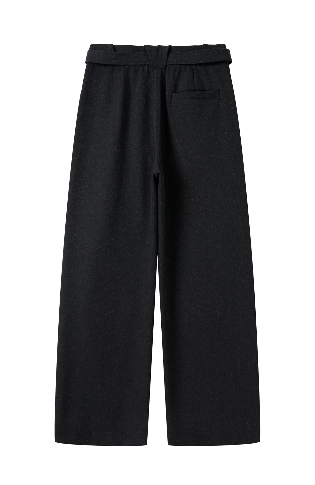 MOITIEDEPETALE Linen-Blend Wrap Belt Curved-Leg Trousers-Pants-XS (Preorder)-Free Shipping Leatheretro