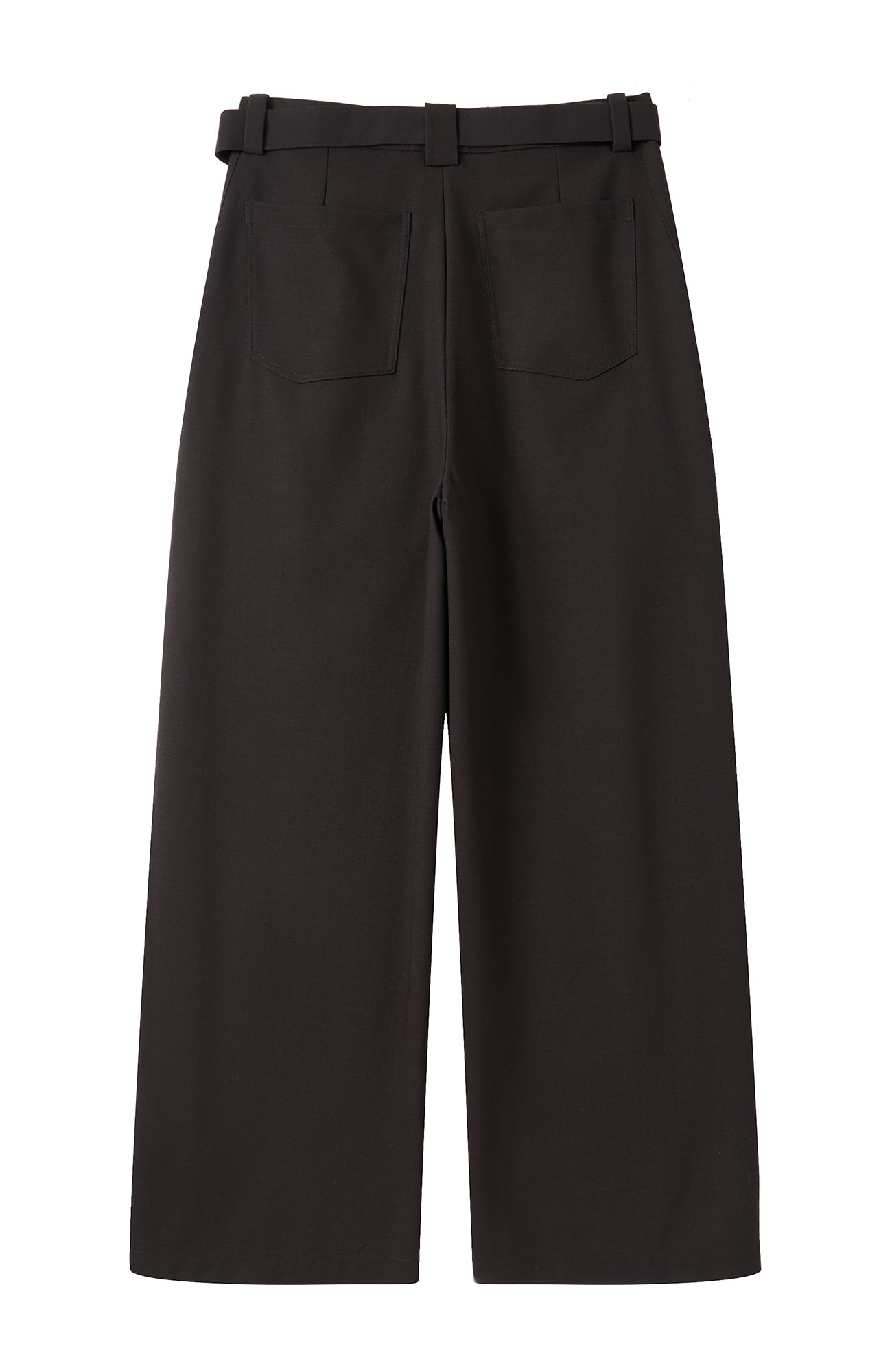 MOITIEDEPETALE Minimal Wrap Belt Curved-Leg Trousers-Pants-XS-Brown-Free Shipping Leatheretro