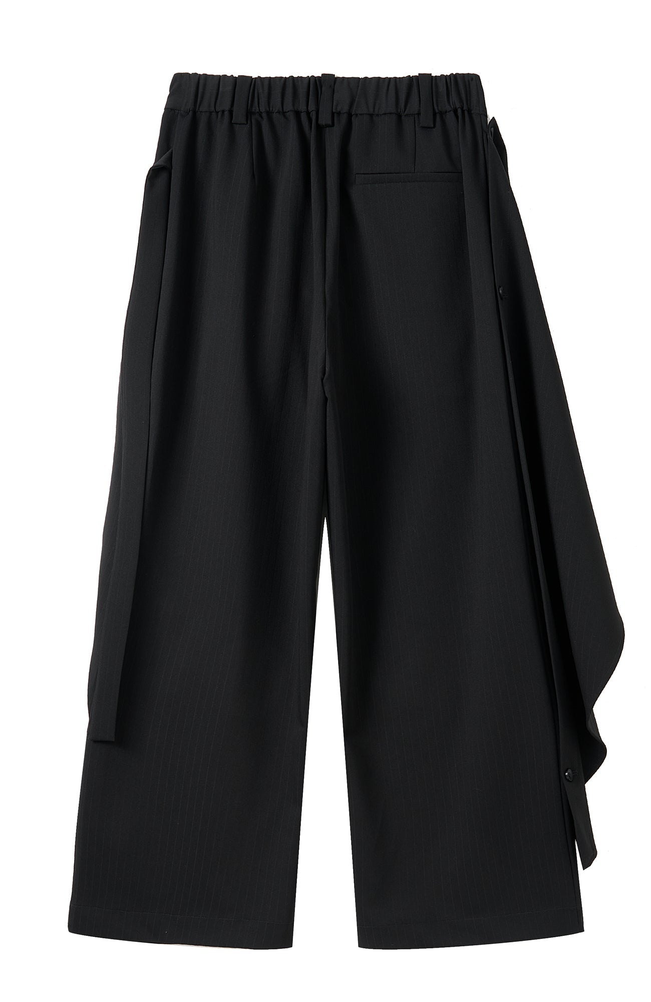 MOITIEDEPETALE Detachable Wrap Panel Slanted Pleat Trousers-Pants-XS (Preorder)-Free Shipping Leatheretro