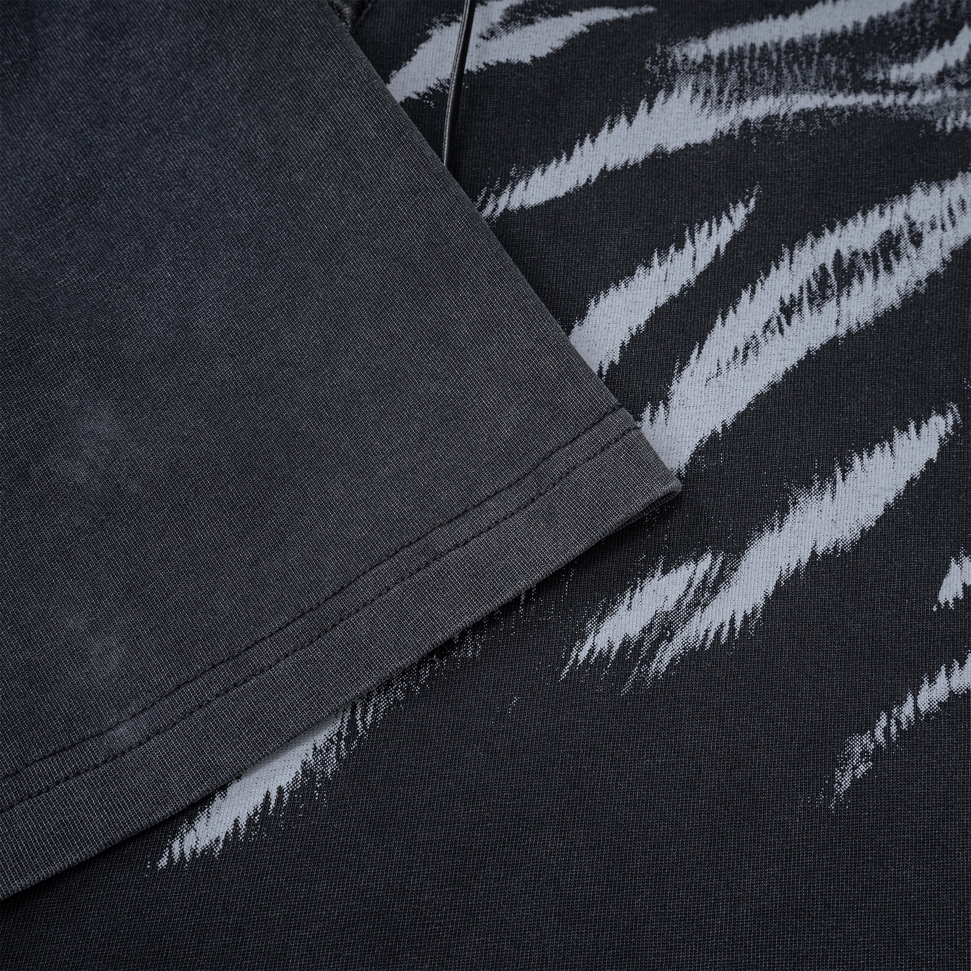 ESAIAS Washed Zebra Lace-Up Tee-T Shirt-S-Free Shipping Leatheretro