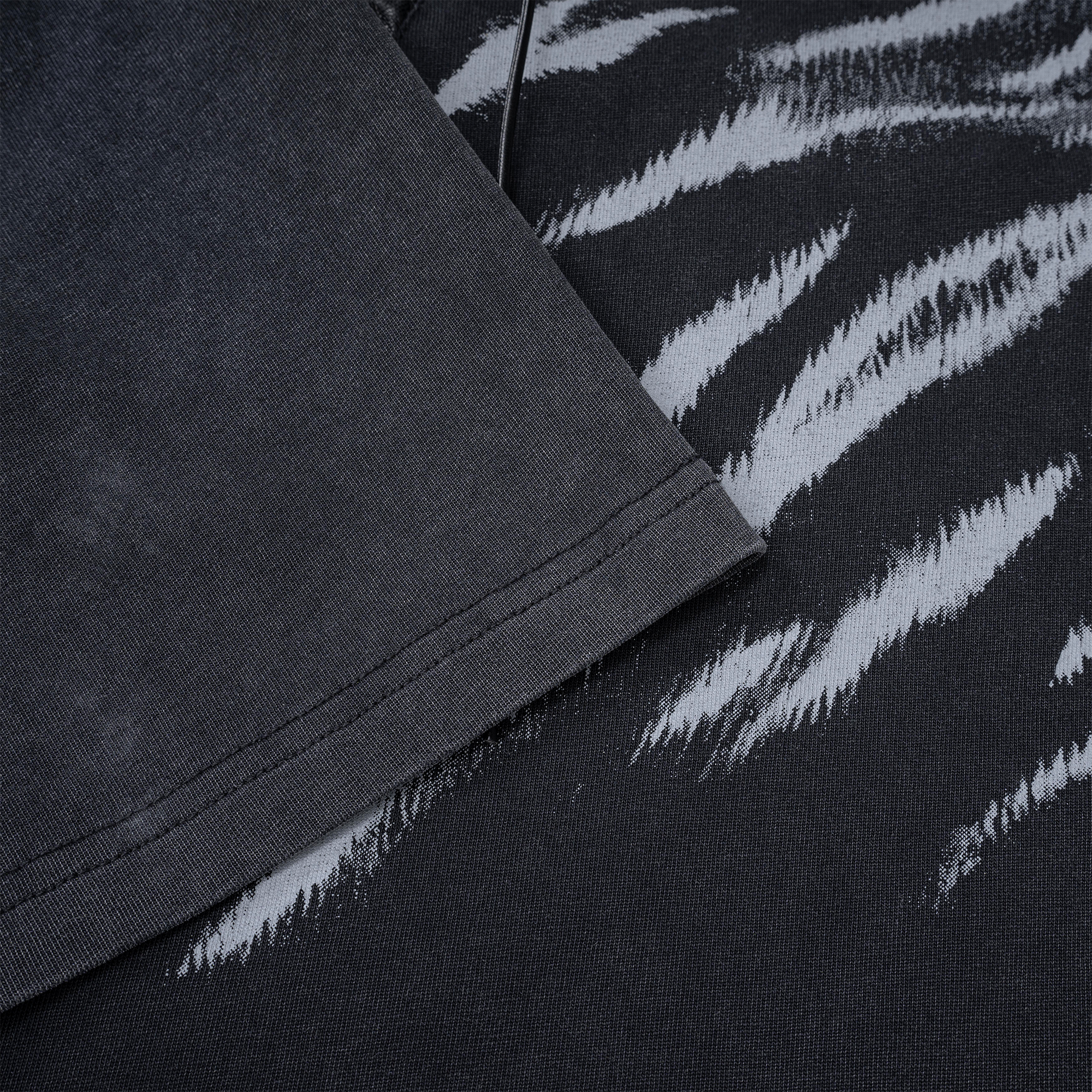 ESAIAS Washed Zebra Lace-Up Tee-T Shirt-S-Free Shipping Leatheretro