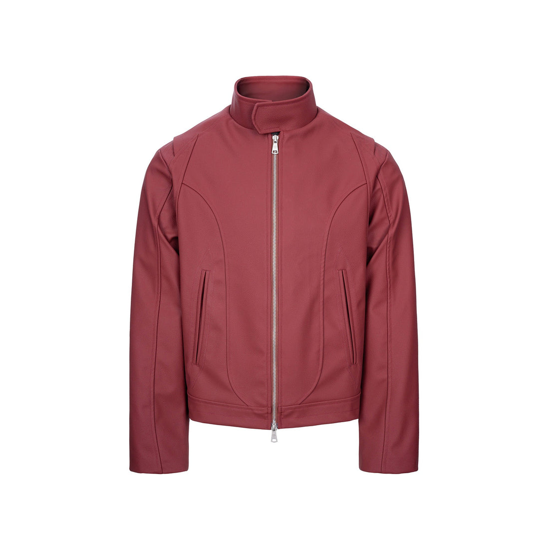 CATSSTAC Harrington PU Jacket-Jacket-M-Red-Free Shipping Leatheretro