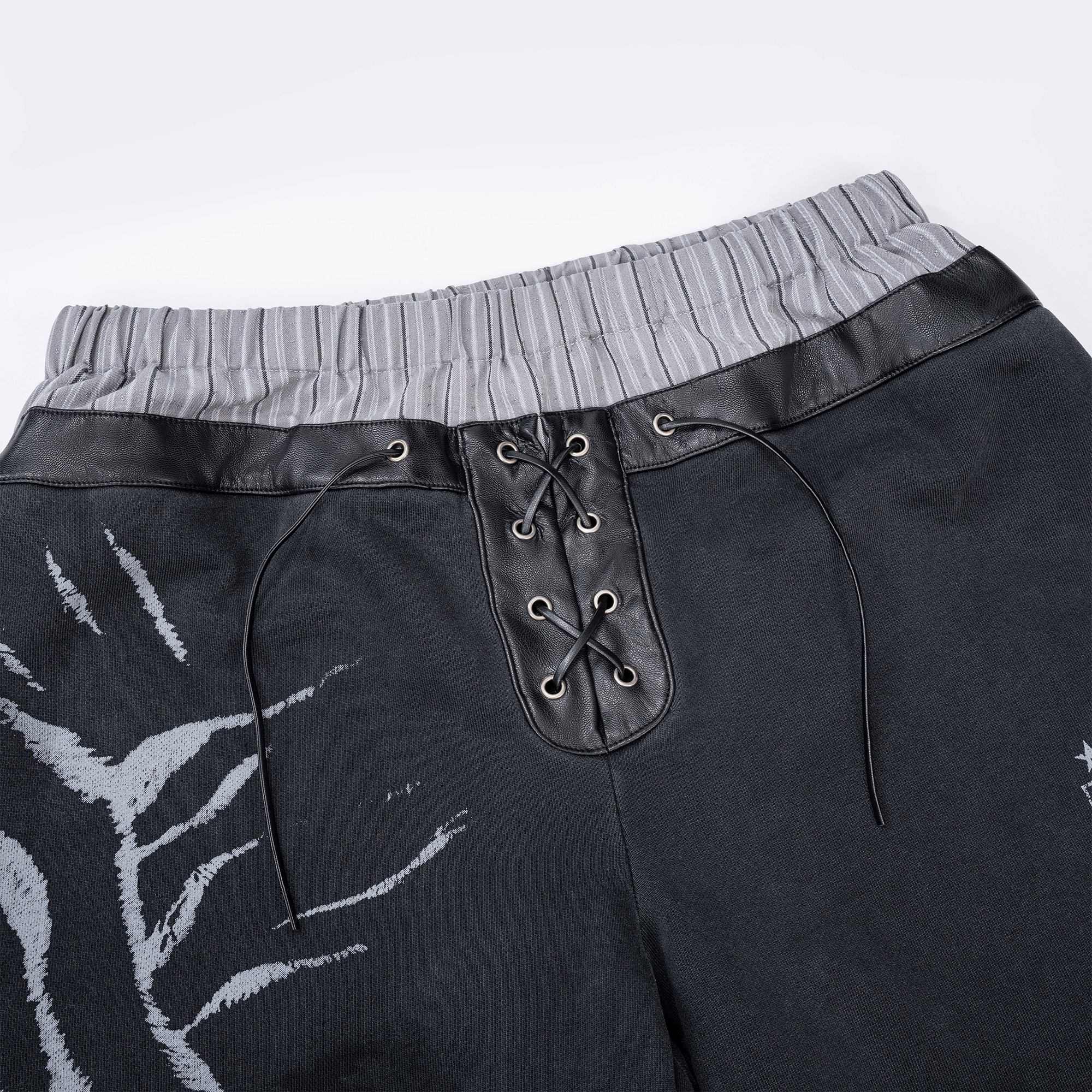 ESAIAS Washed Zebra Print Double-Waist Sweatpants-Pants-S / 28-31"-Free Shipping Leatheretro