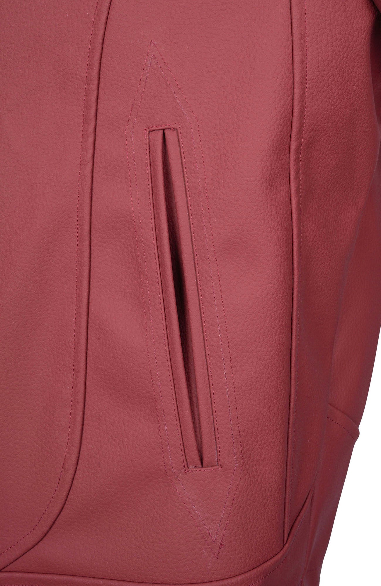 CATSSTAC Harrington PU Jacket-Jacket-M-Red-Free Shipping Leatheretro