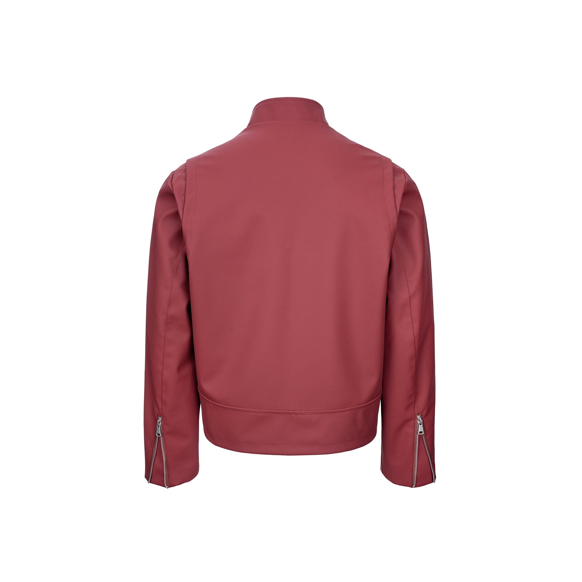 CATSSTAC Harrington PU Jacket-Jacket-M-Red-Free Shipping Leatheretro