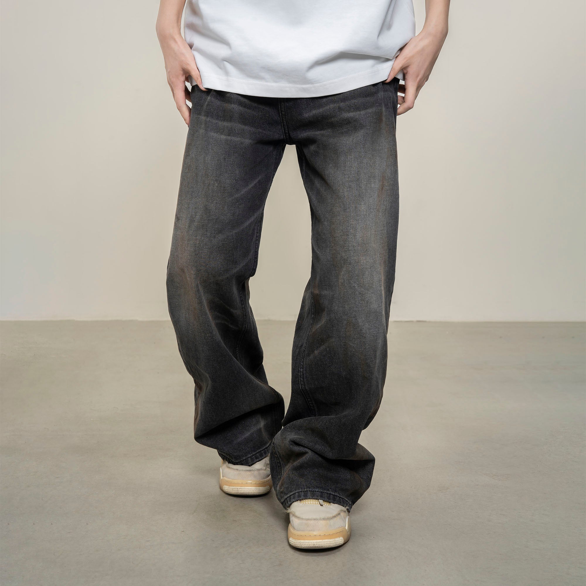 MAKEMORE Dirty Fit Straight-Leg Oversized Jeans-Jeans-S-Free Shipping Leatheretro