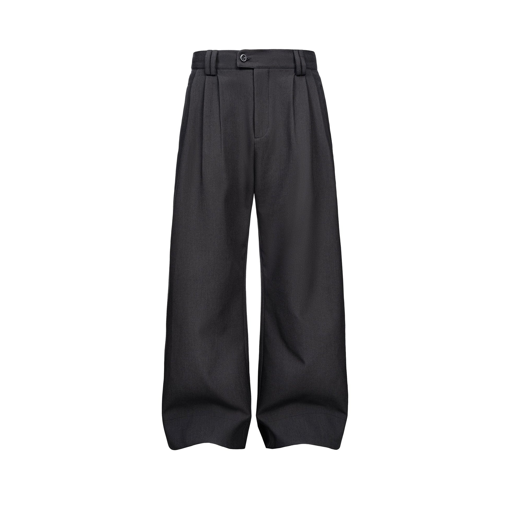 CATSSTAC Wool-Blend Multi-Pleats Oversized Trousers-Pants-M-Black-Free Shipping Leatheretro