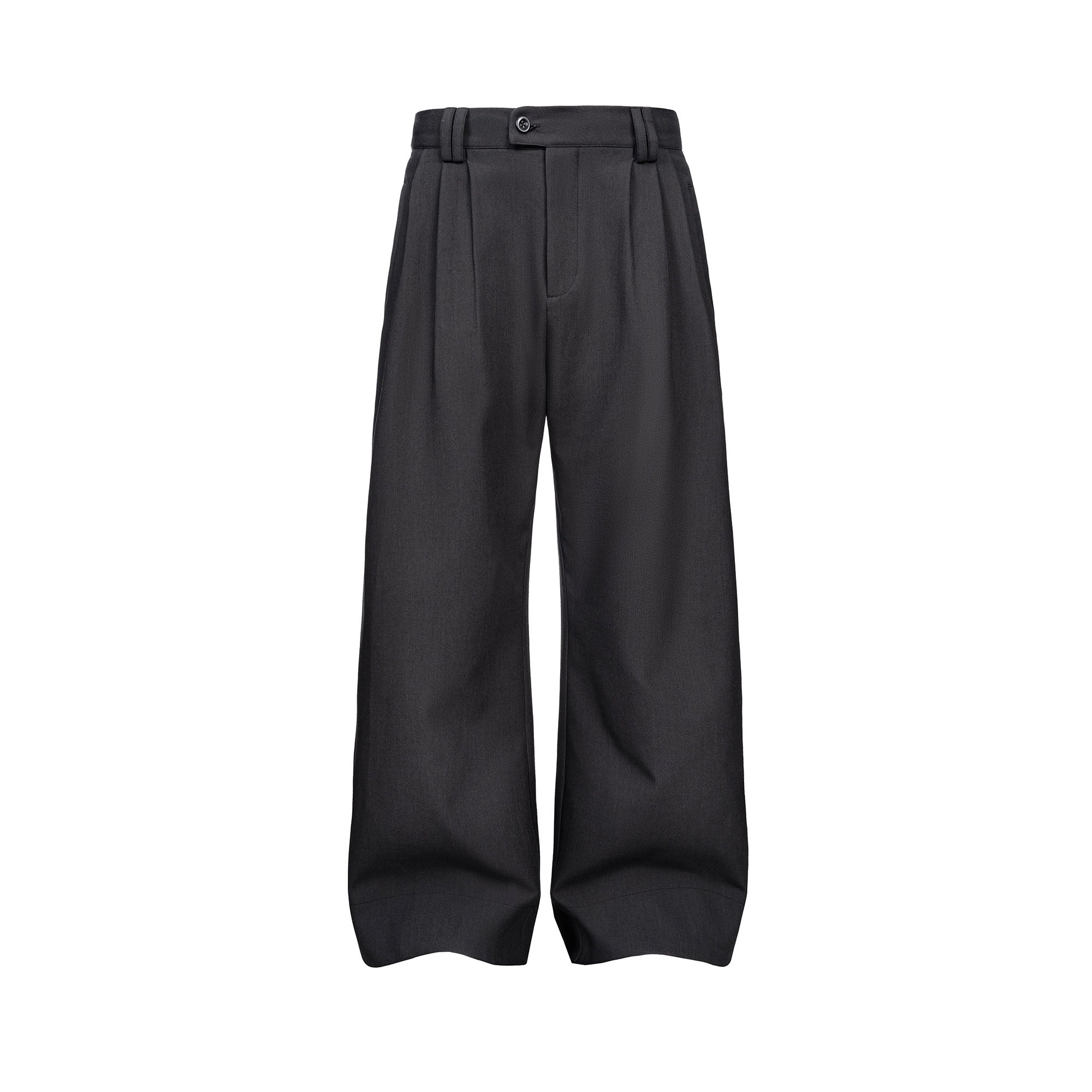 CATSSTAC Wool-Blend Multi-Pleats Oversized Trousers-Pants-M-Black-Free Shipping Leatheretro