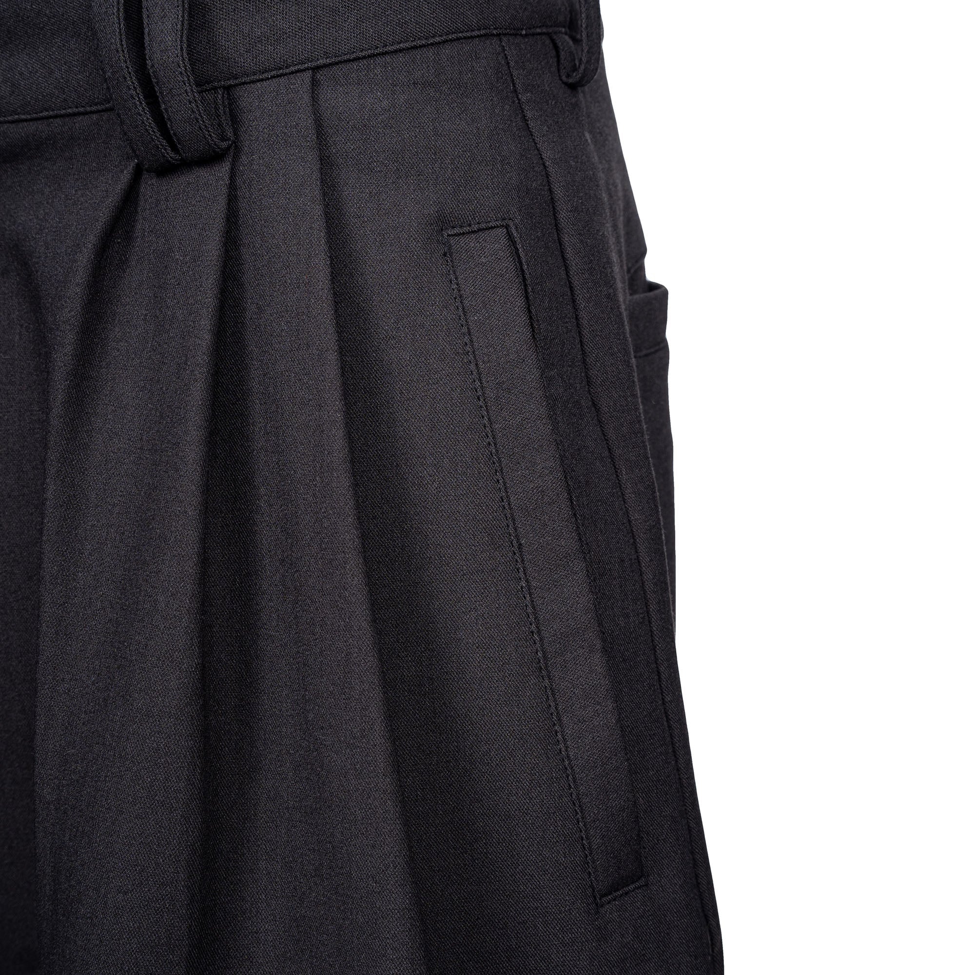 CATSSTAC Wool-Blend Multi-Pleats Oversized Trousers-Pants-M-Black-Free Shipping Leatheretro