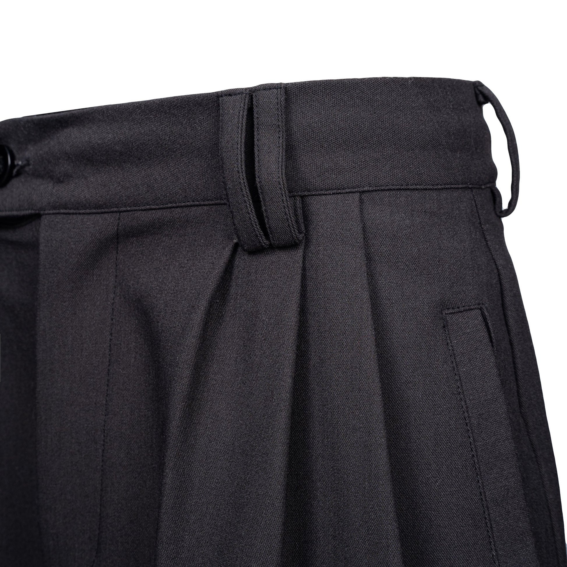 CATSSTAC Wool-Blend Multi-Pleats Oversized Trousers-Pants-M-Black-Free Shipping Leatheretro