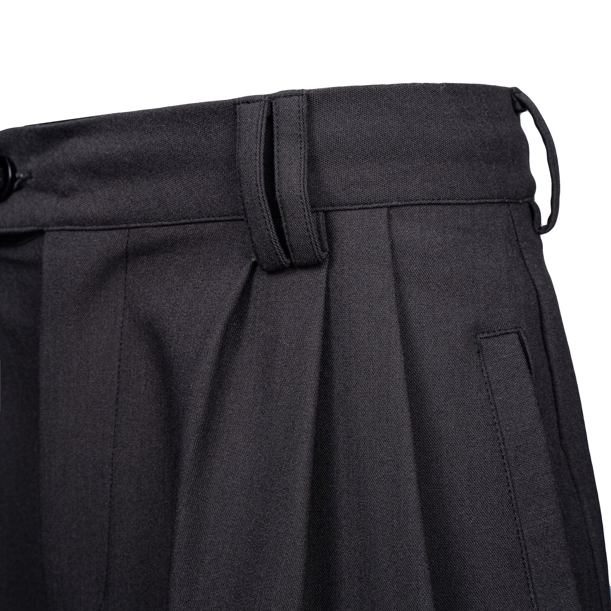 CATSSTAC Wool-Blend Multi-Pleats Oversized Trousers-Pants-M-Black-Free Shipping Leatheretro