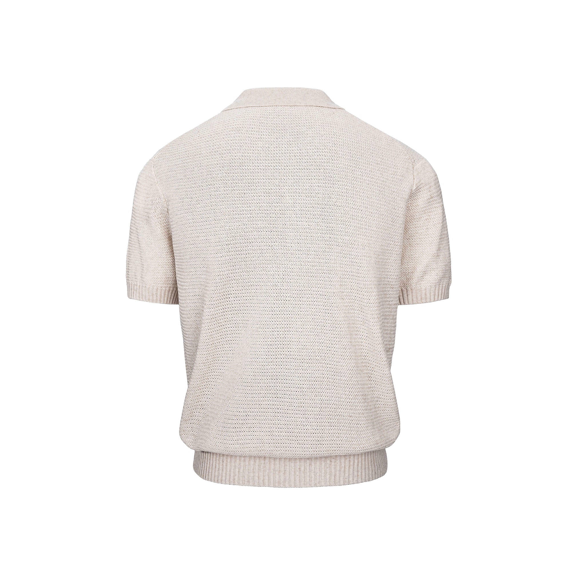 CATSSTAC Linen-Blend Knitted Polo Tee-Shirt-M-Beige-Free Shipping Leatheretro