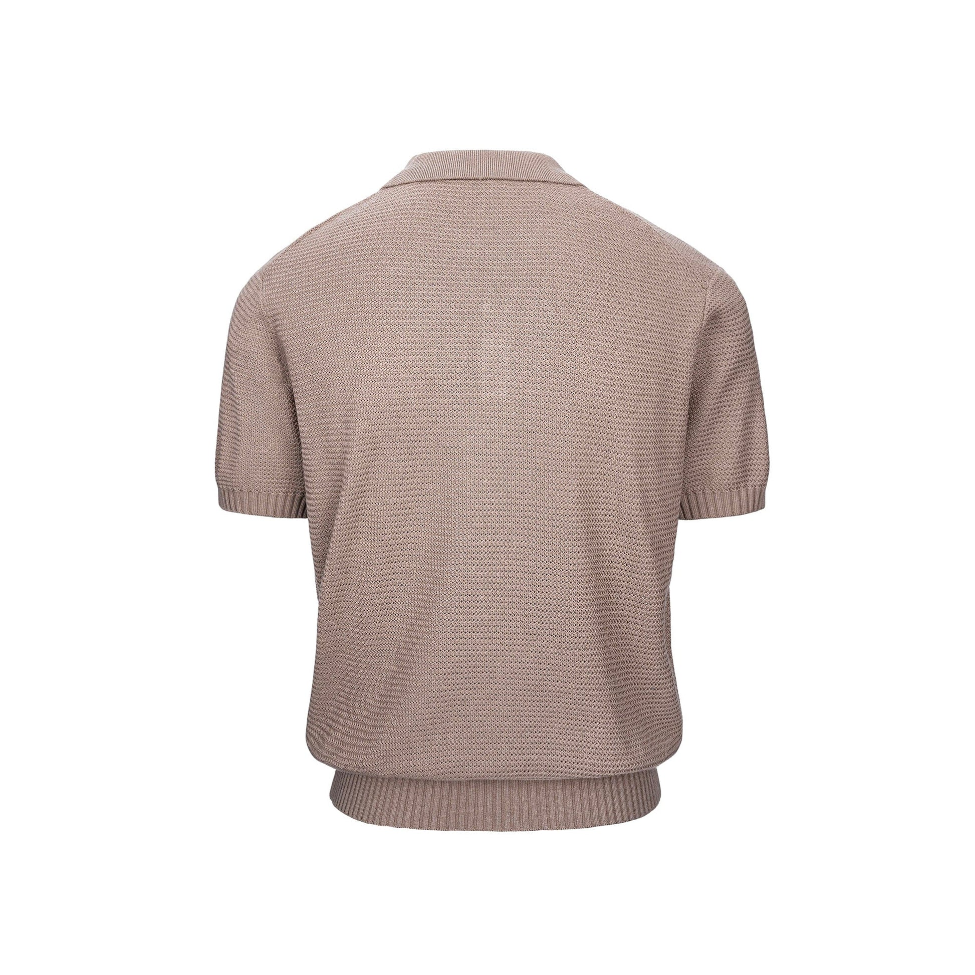 CATSSTAC Linen-Blend Knitted Polo Tee-Shirt-M-Beige-Free Shipping Leatheretro