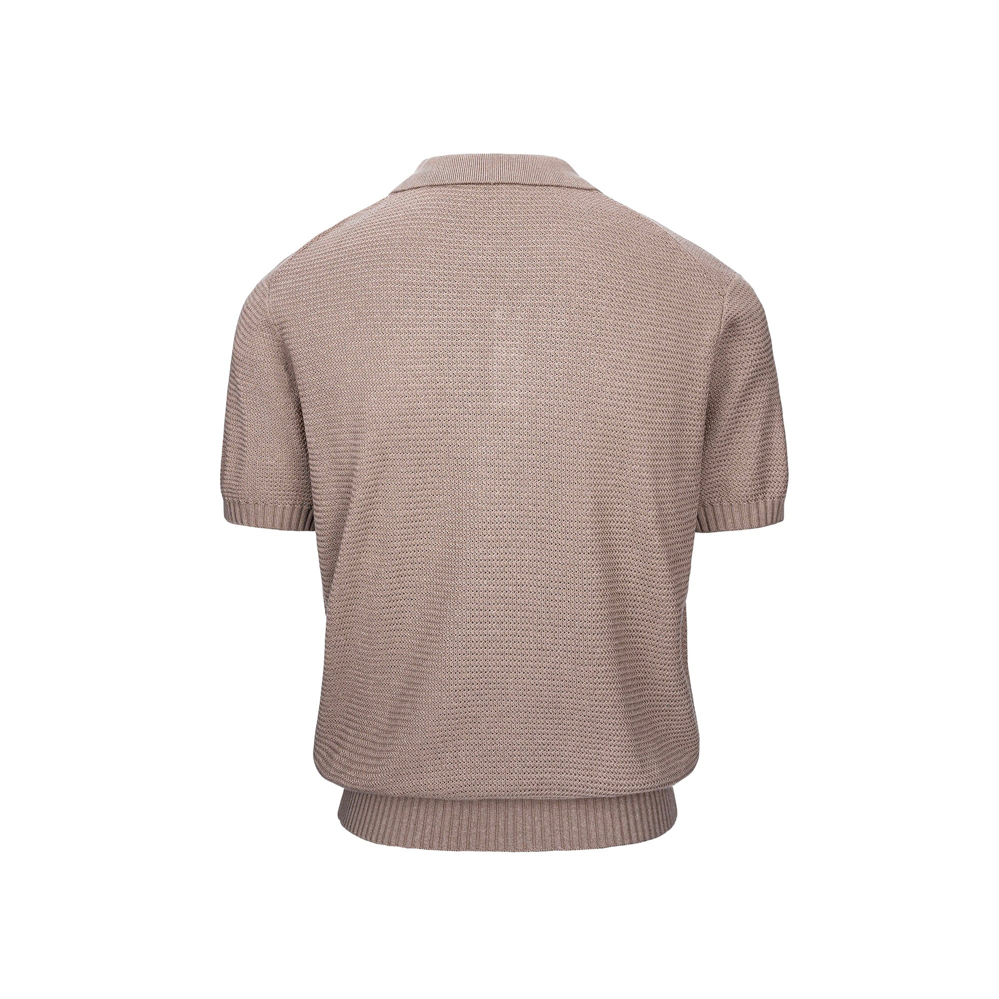 CATSSTAC Linen-Blend Knitted Polo Tee-Shirt-M-Beige-Free Shipping Leatheretro
