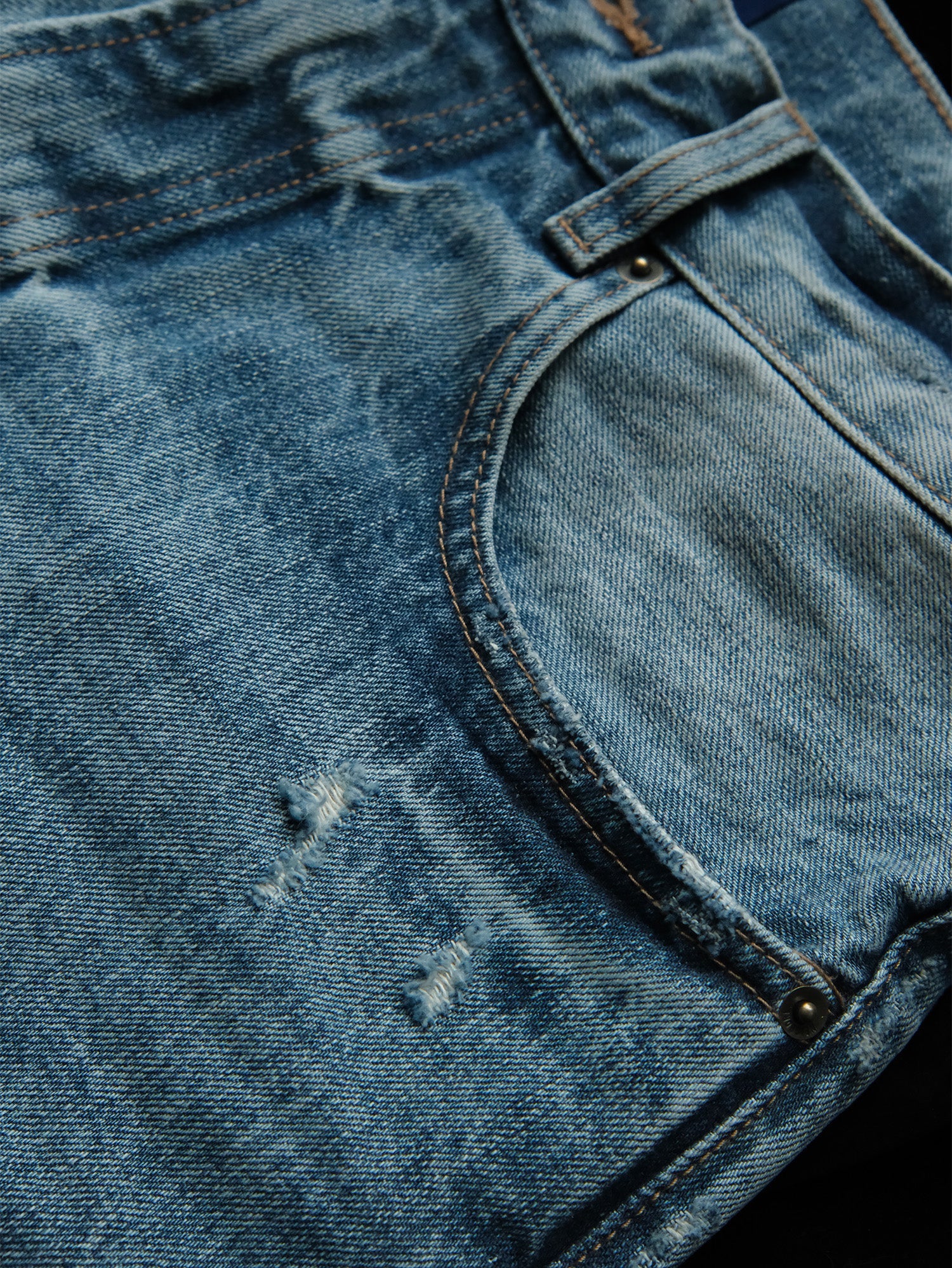 NEIGBORL Washed Distressed Straight-Leg Jeans-Jeans-S-Free Shipping Leatheretro