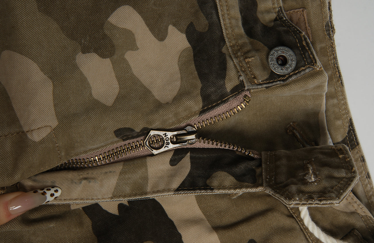 NEIGBORL Camo Multi-Pocket Straight Cargo Pants-Pants-S (Preorder)-Free Shipping Leatheretro