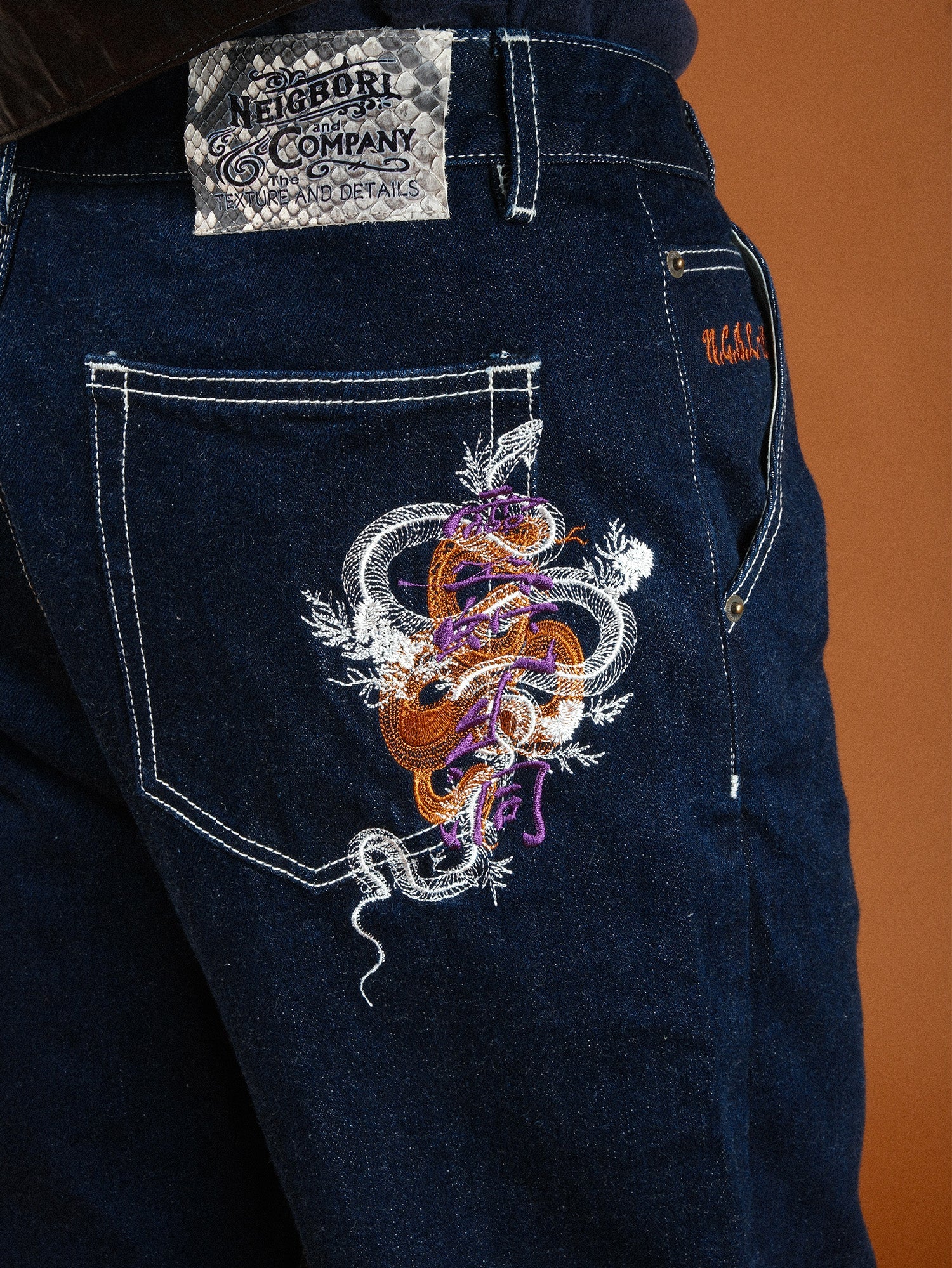 NEIGBORL Washed Embroidered Straight-Leg Jeans-Jeans-S-Free Shipping Leatheretro