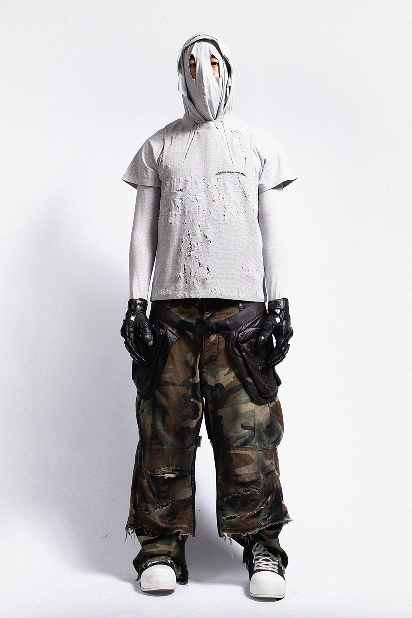 FVVO Ripped Multi-Wear Hoodie-Hoodie-S-Gray-Free Shipping Leatheretro