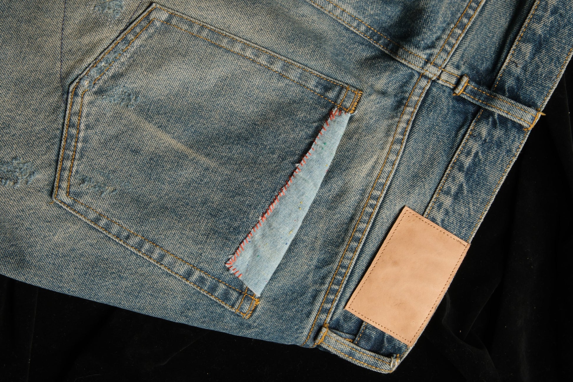 NEIGBORL Retro Washed Patch Distressed Jeans-Jeans-XS-Free Shipping Leatheretro