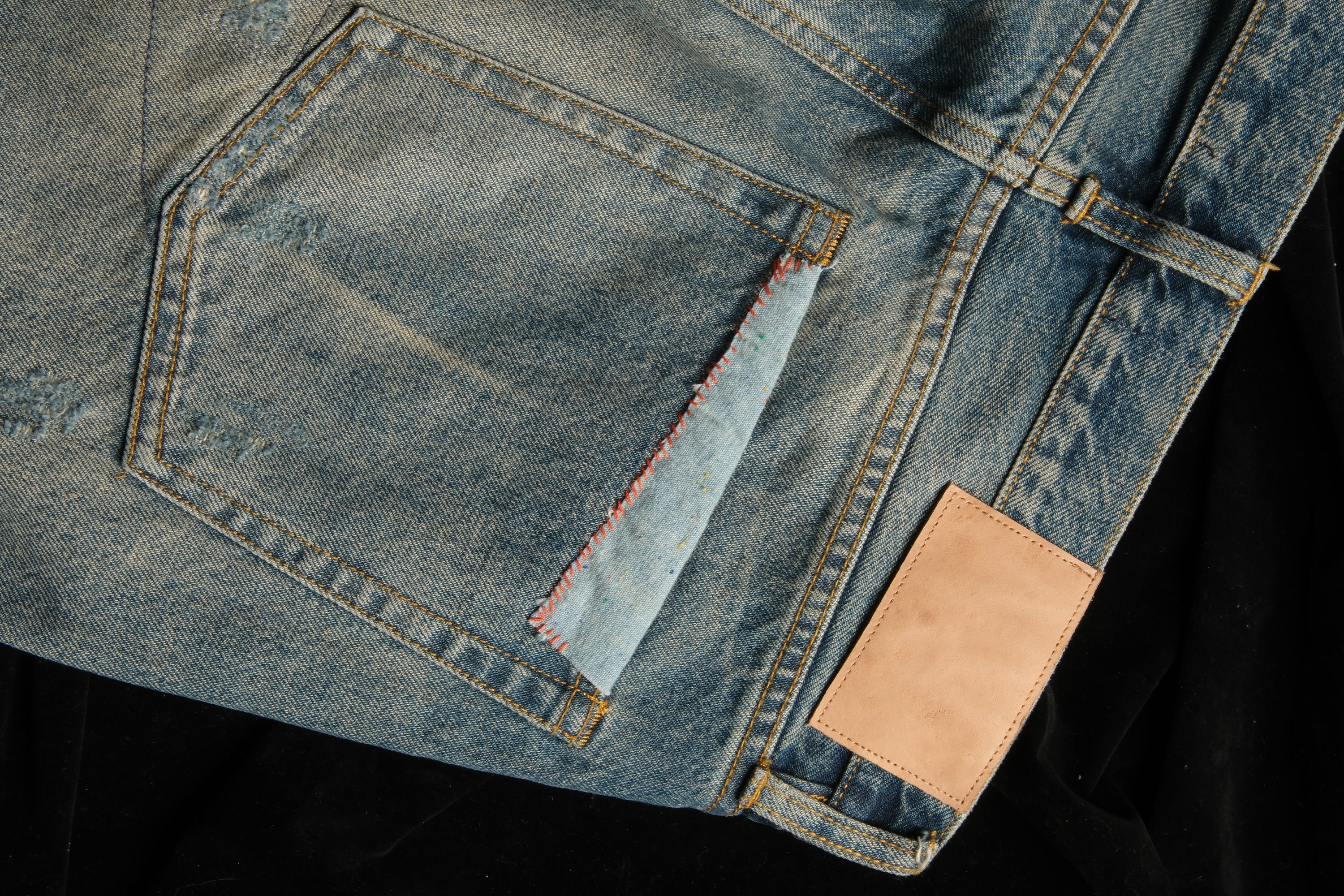NEIGBORL Retro Washed Patch Distressed Jeans-Jeans-XS-Free Shipping Leatheretro