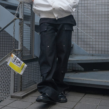 SOURPLUM Side Zippers Rivet Modern Cargo-Pants-S-Free Shipping Leatheretro