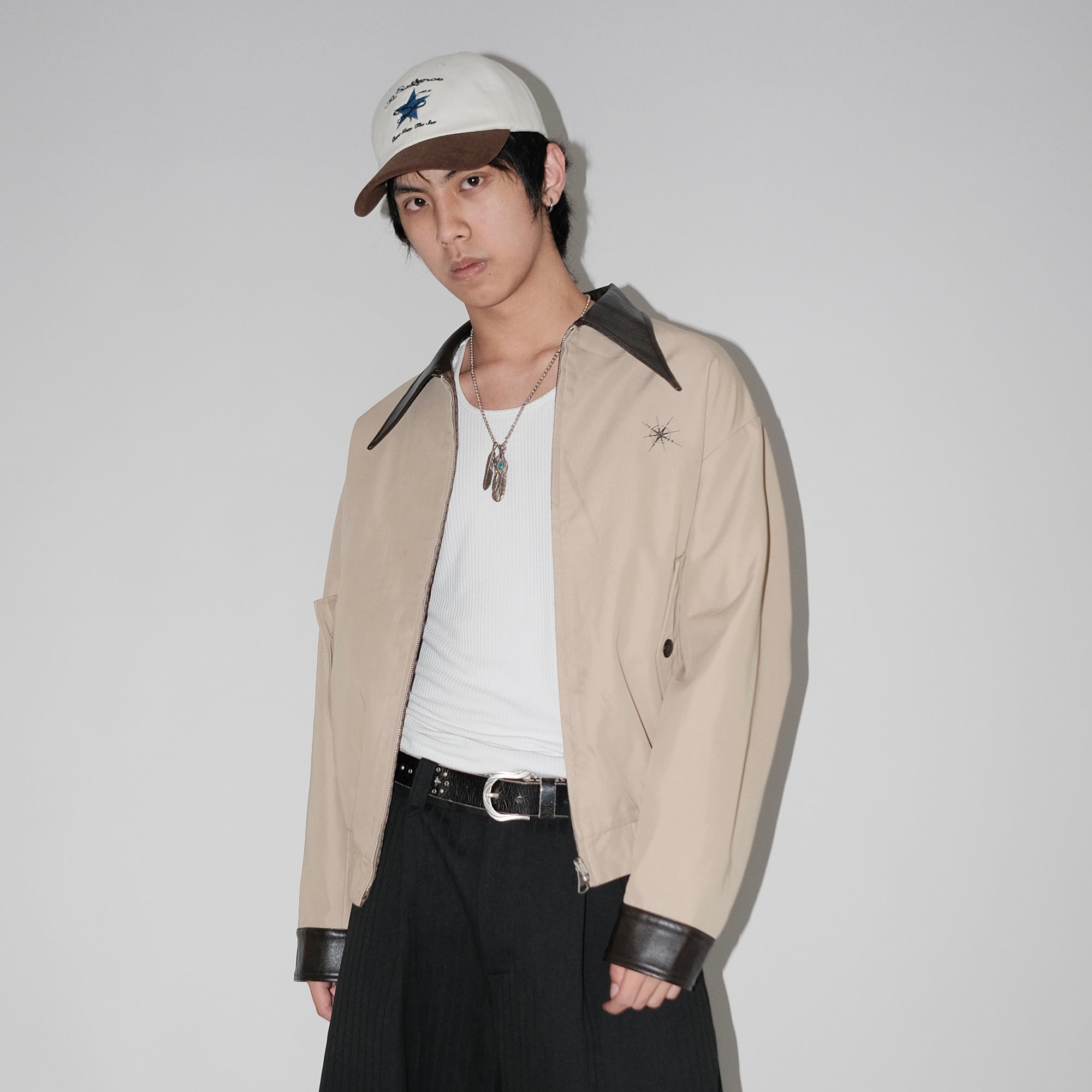 IN EXISTENCE Reversible Compass Embroidered Jacket-Jacket-S-Free Shipping Leatheretro