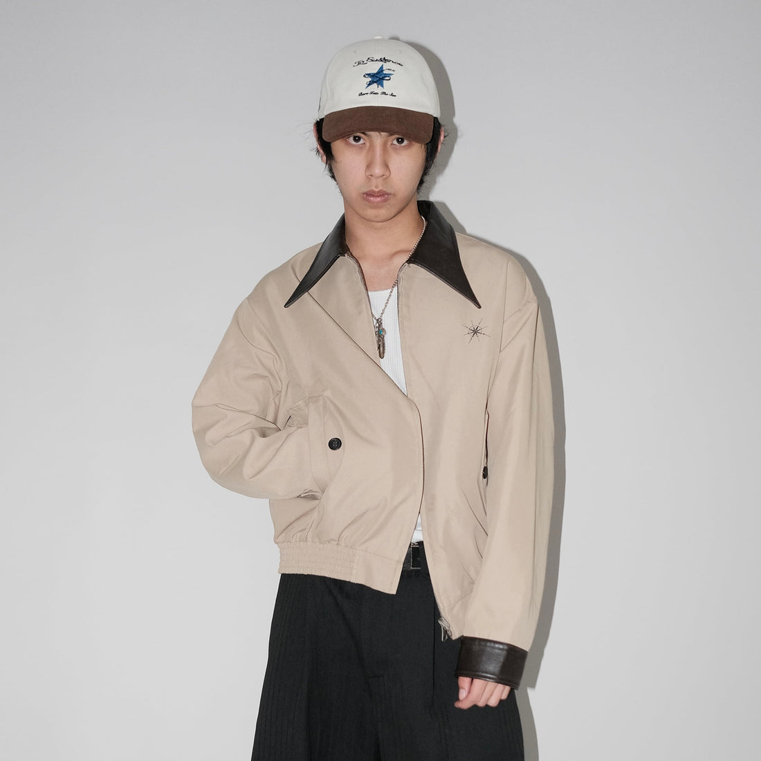 IN EXISTENCE Reversible Compass Embroidered Jacket-Jacket-S-Free Shipping Leatheretro