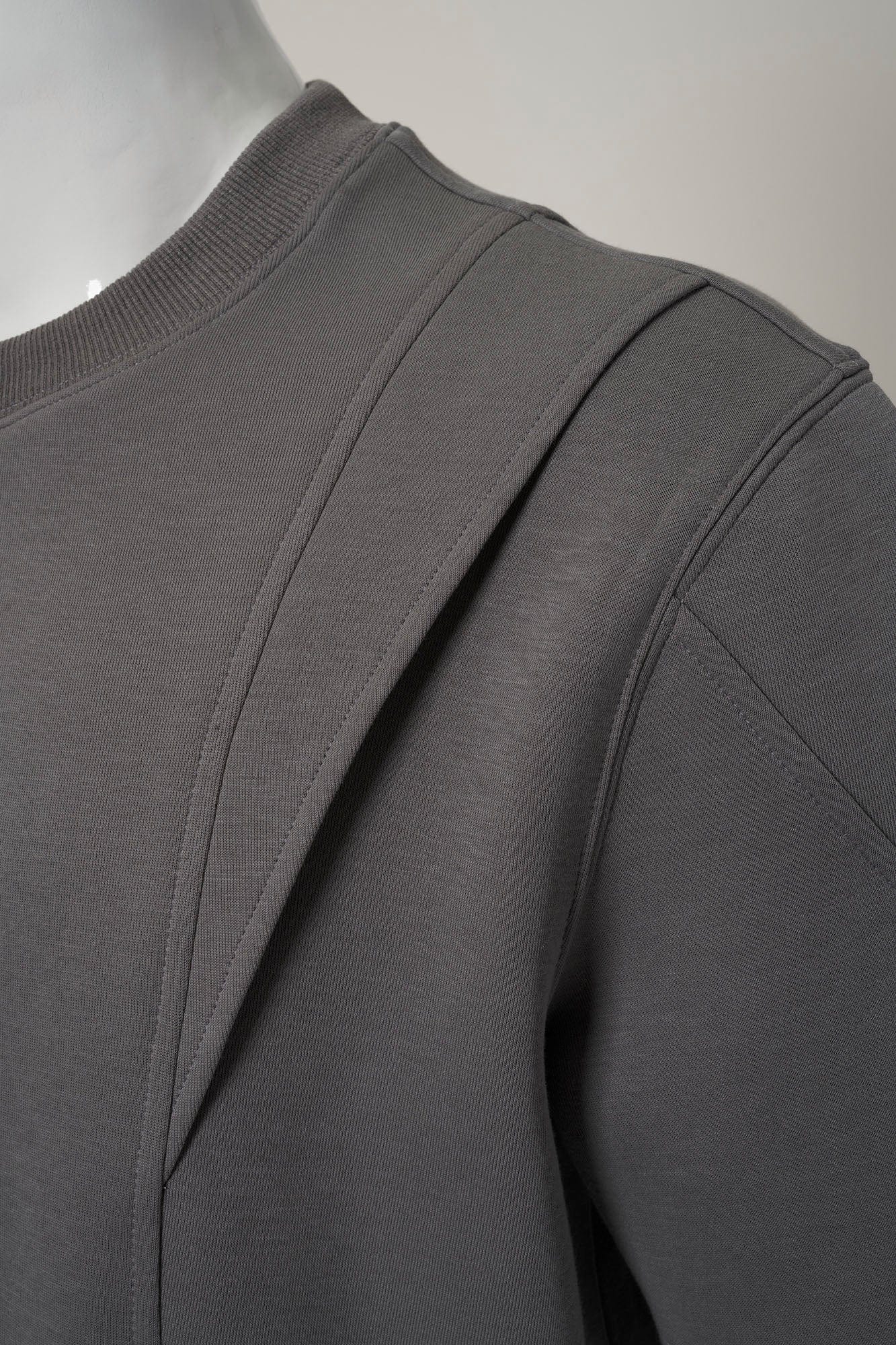 CATSSTAC Structured Paneled Pocket T-Shirt-T Shirt-M-Gray-Free Shipping Leatheretro